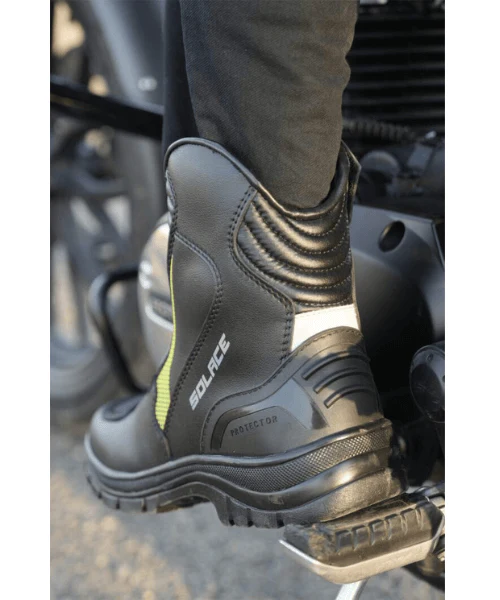 Solace Scout Motorcycle Boots - Black Neon - Image 6