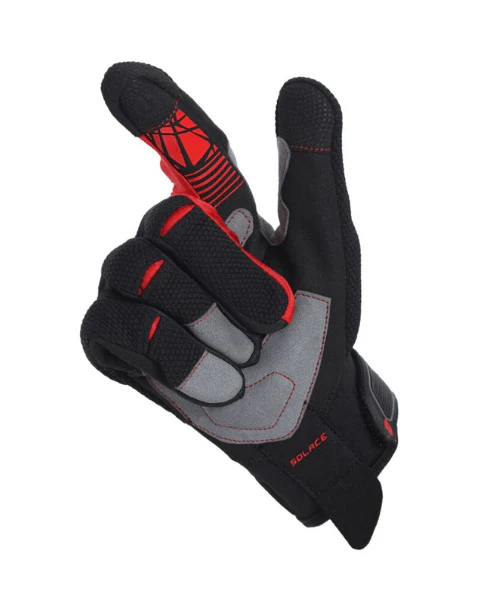 Solace X-Pro Motorcycle Riding Gloves - Red - Image 4