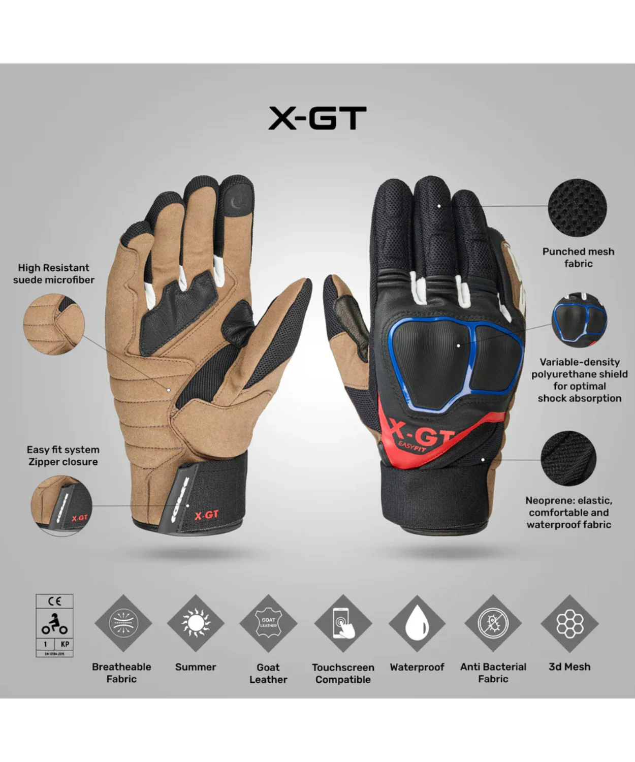 Spidi X-GT Riding Gloves - Black Sand - Image 4