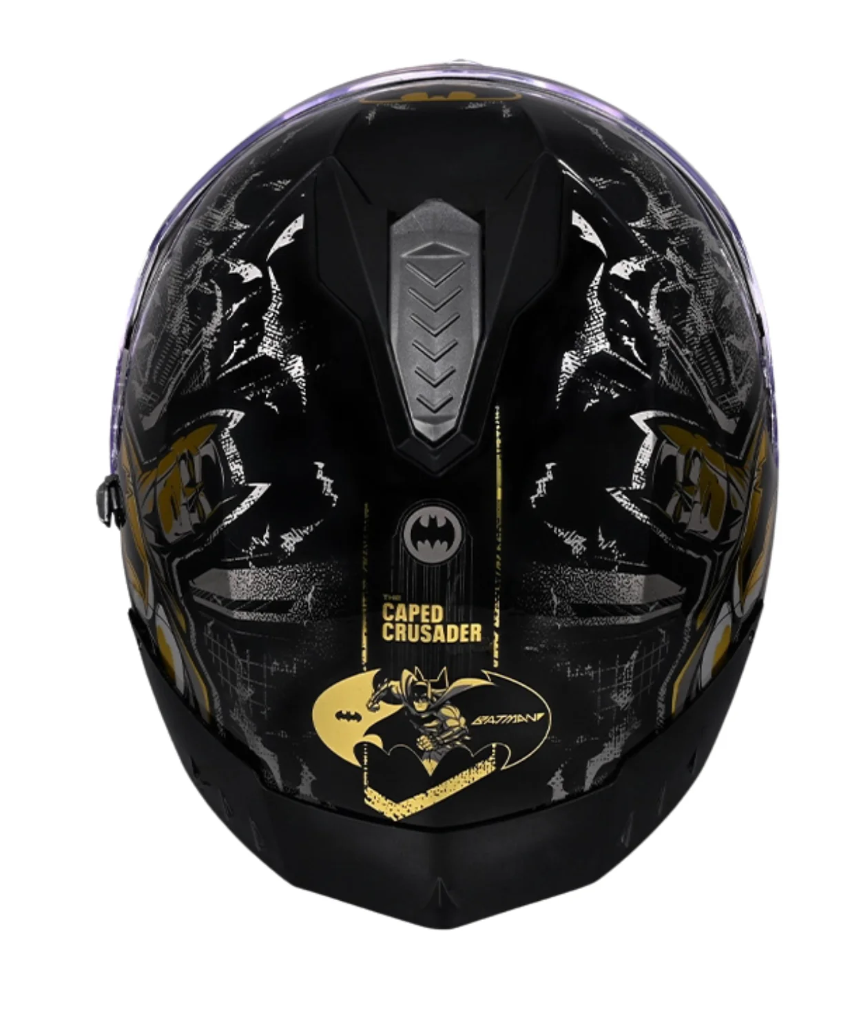 Studds Drifter Batman Edition Graphics Metallic Foil Helmet - Gloss Black Gold Grey N4 - Image 5