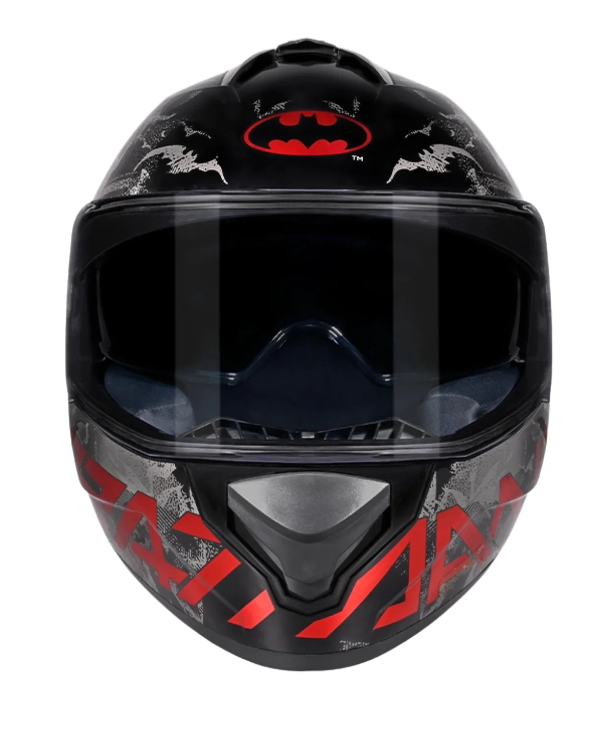 Studds Drifter Batman Edition Graphics Metallic Foil Helmet - Gloss Black Red Grey N4 - Image 4