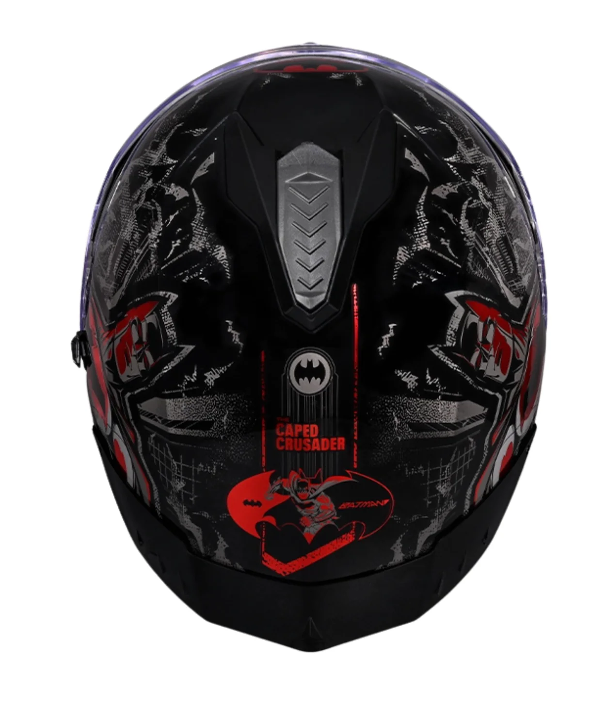 Studds Drifter Batman Edition Graphics Metallic Foil Helmet - Gloss Black Red Grey N4 - Image 5
