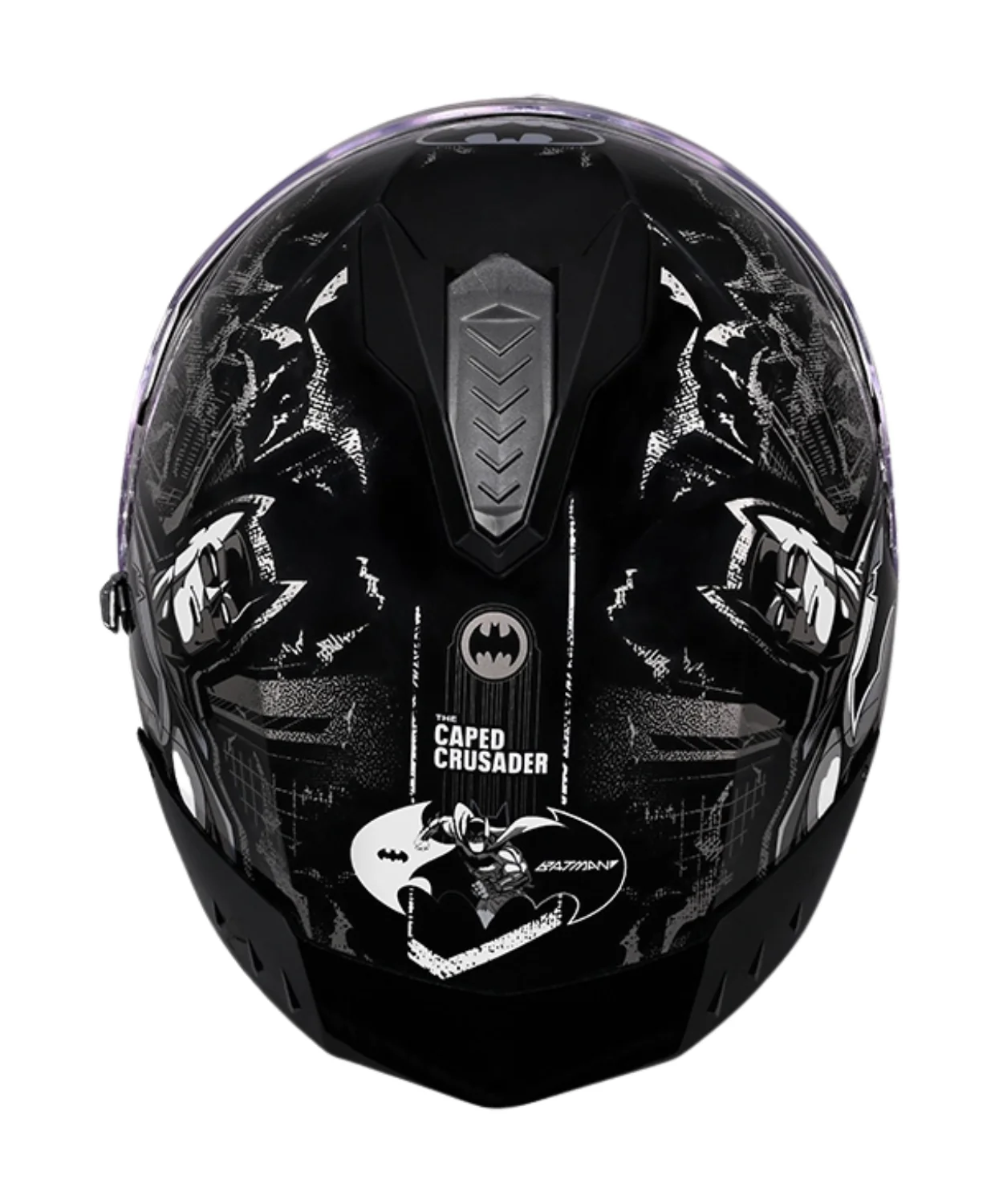 Studds Drifter Batman Edition Graphics Metallic Foil Helmet - Gloss Black Silver Grey N4 - Image 5