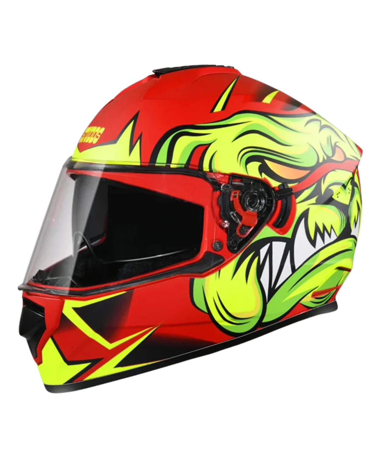 Studds Drifter D1 Decor Graphics Helmet - Matt Red Yellow N5 - Image 3