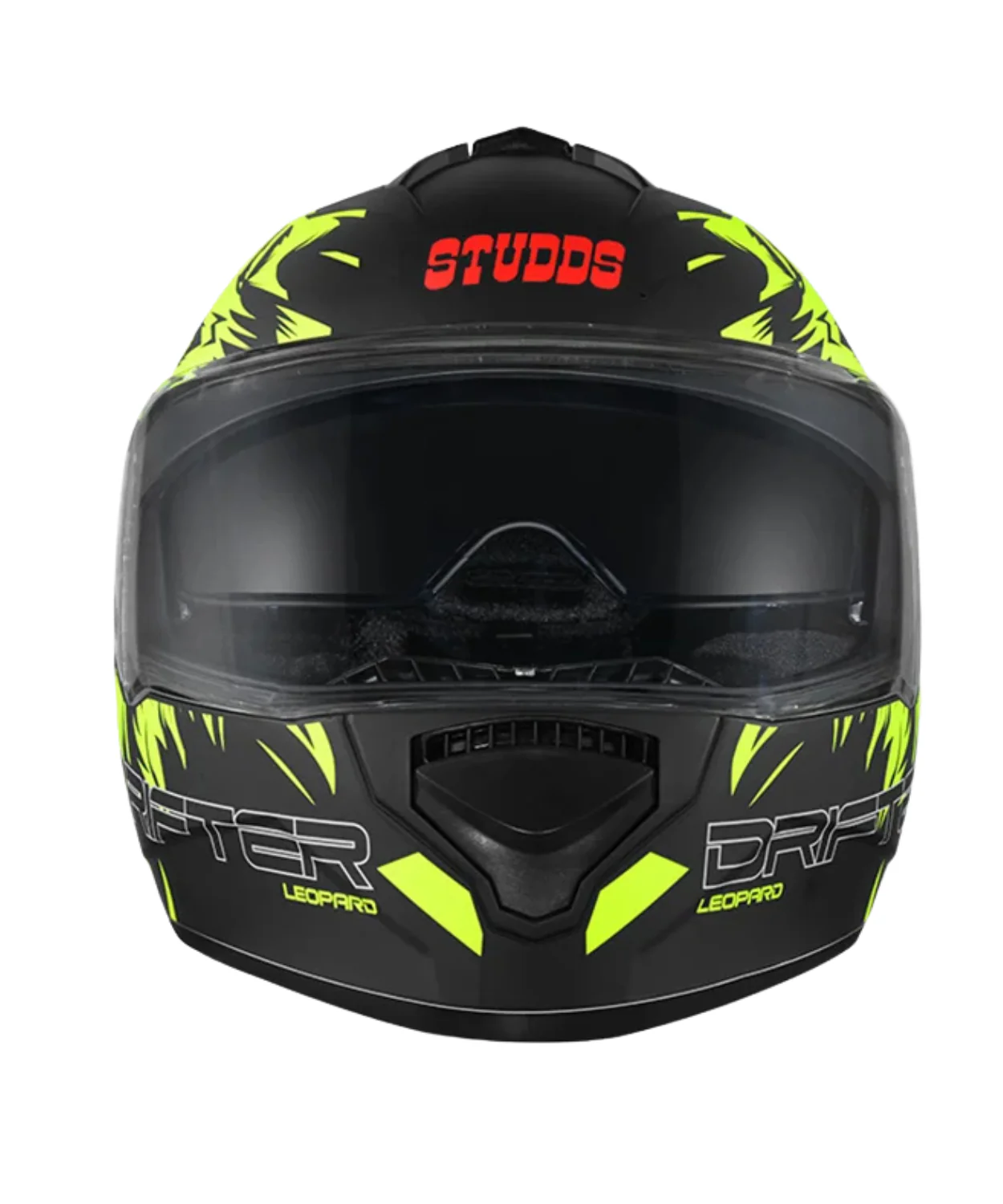 Studds Drifter D2 Leopard Decor Graphics Helmet - Matt Black Yellow N5 - Image 4