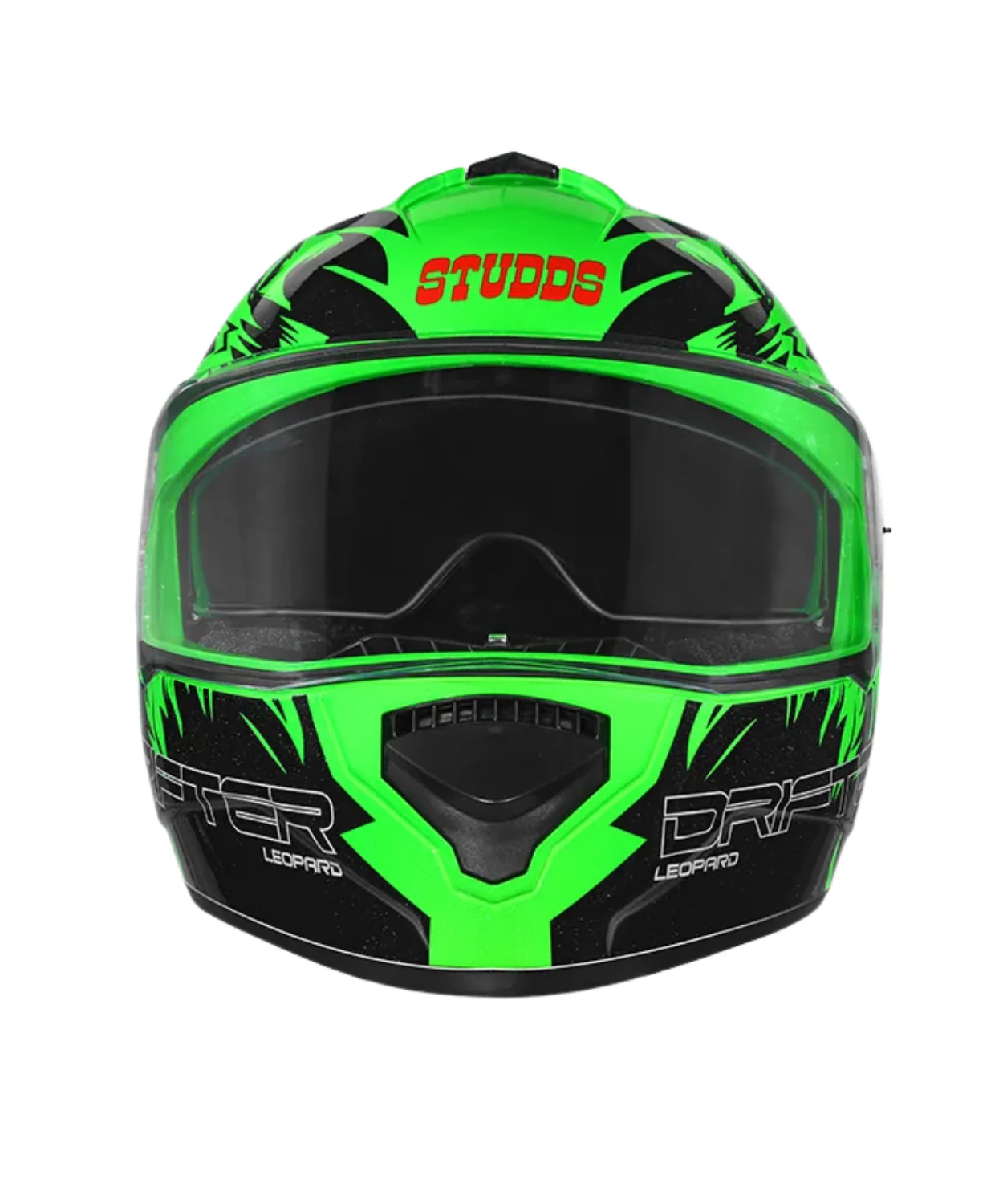 Studds Drifter D2 Leopard Decor Graphics Helmet - Matt Green Black N9 - Image 4