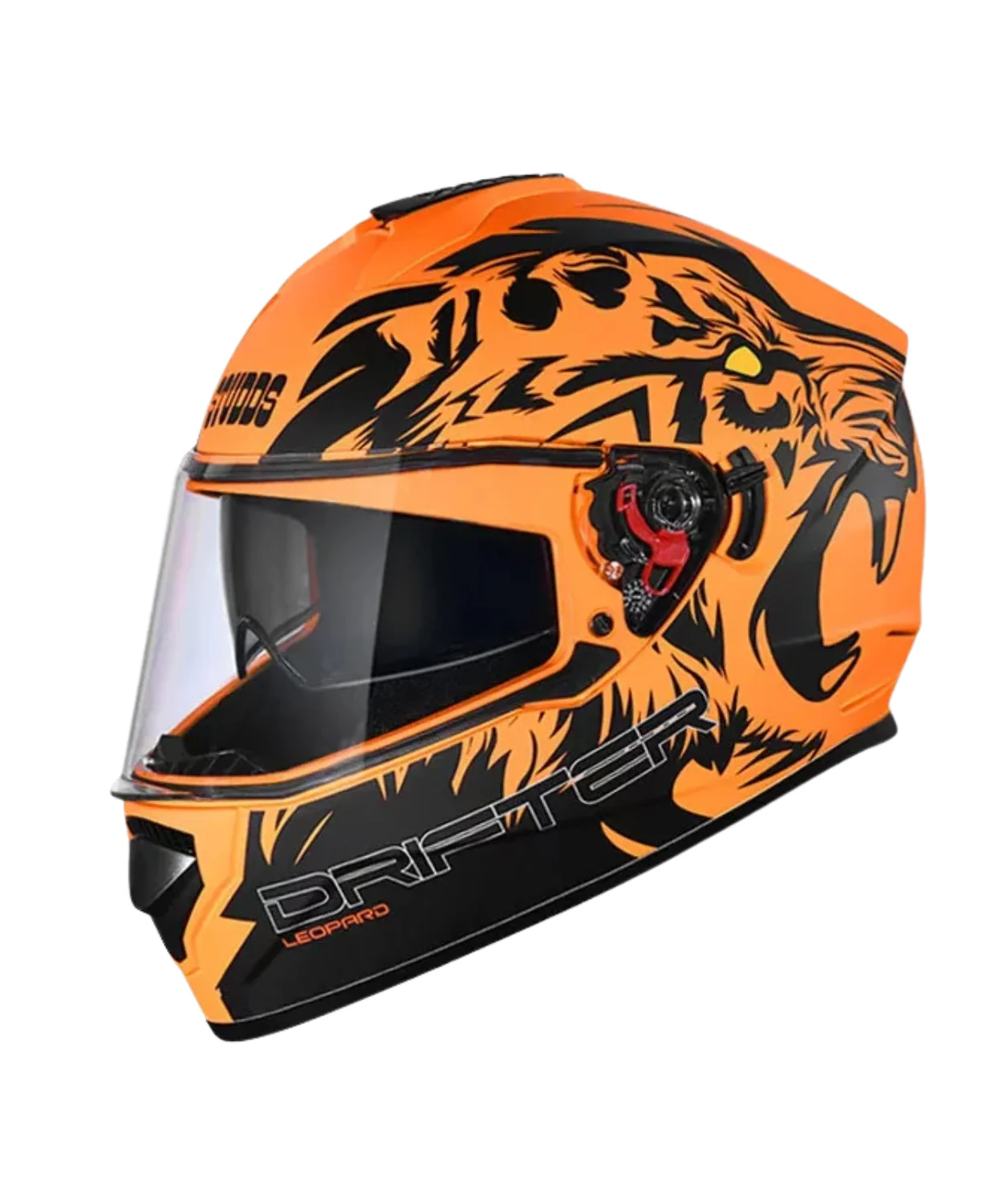 Studds Drifter D2 Leopard Decor Graphics Helmet - Matt Orange Black N9 - Image 3