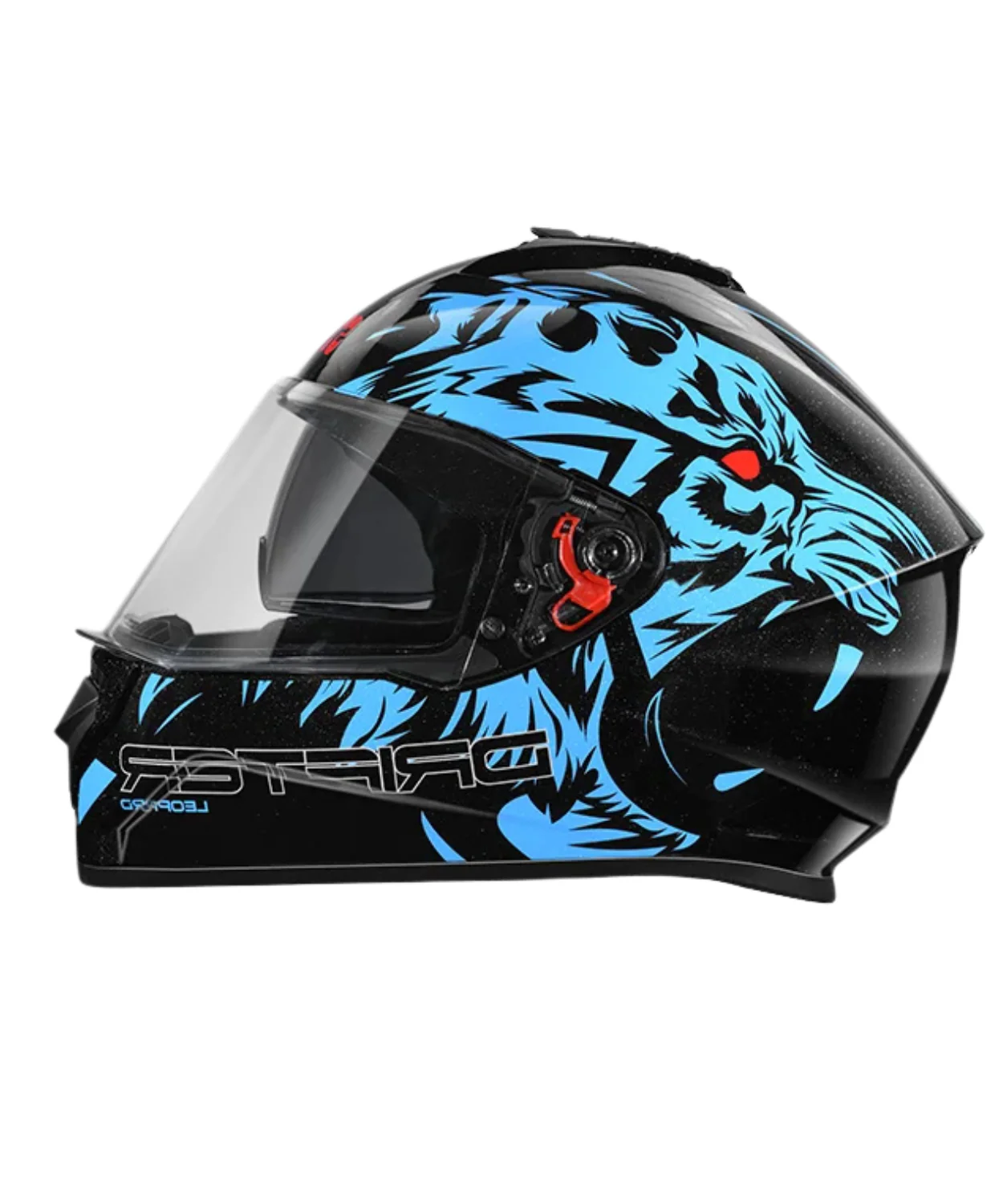 Studds Drifter D2 Leopard Decor Graphics Helmet - Gloss Black Blue N1