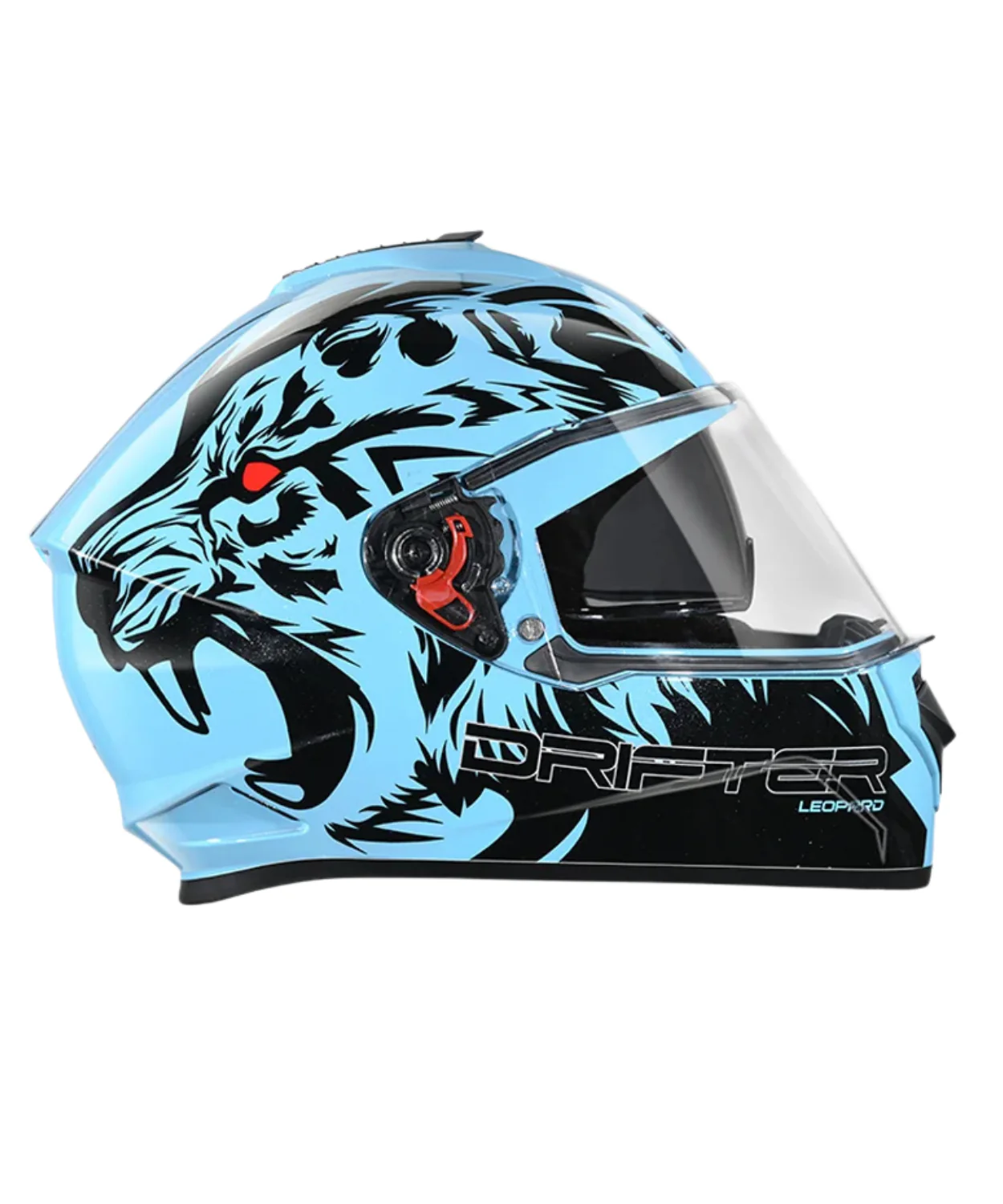 Studds Drifter D2 Leopard Decor Graphics Helmet - Gloss Blue Black N9 - Image 2