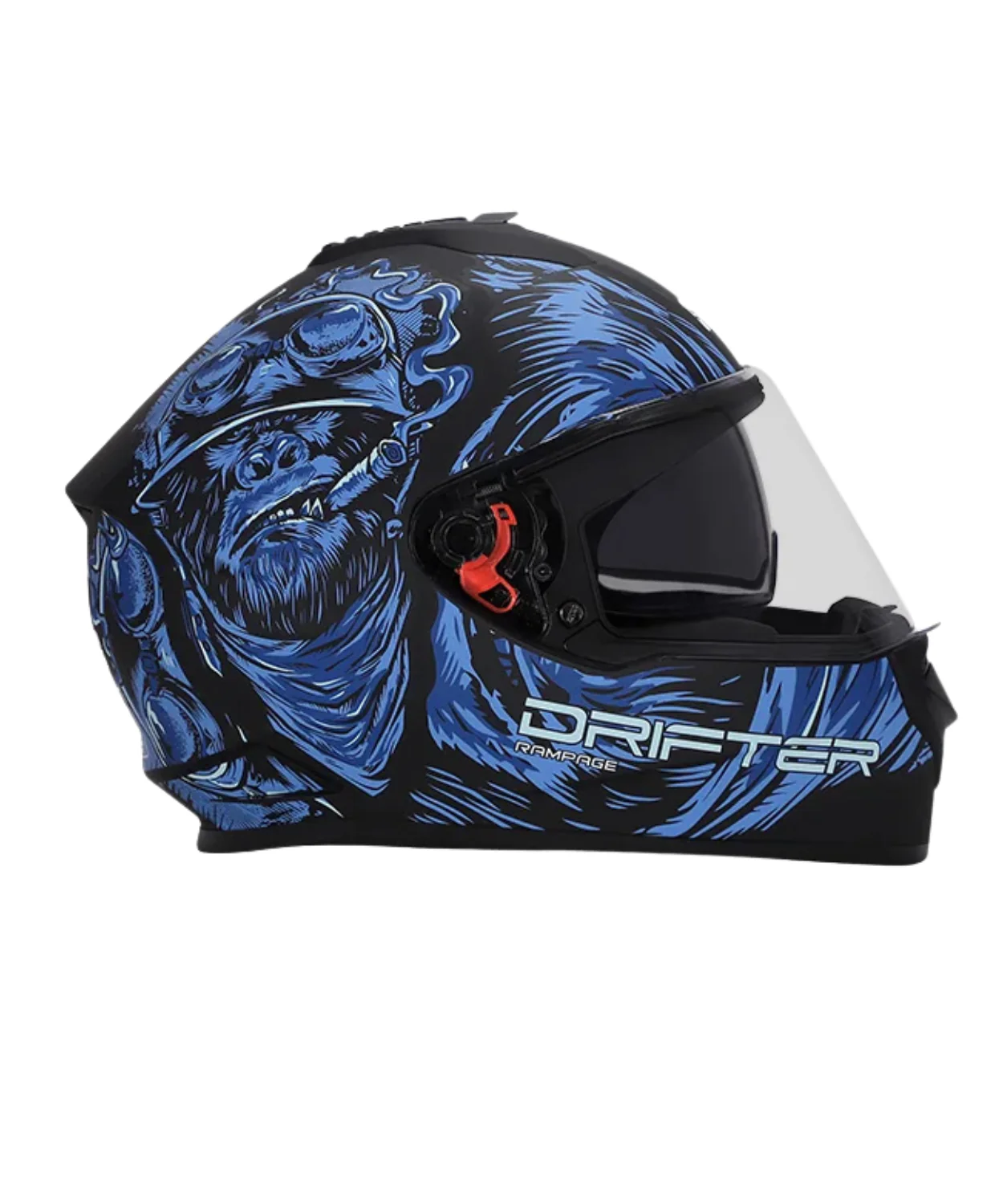 Studds Drifter D3 Rampage Decor Graphics Helmet - Matt Black Blue N1 - Image 2