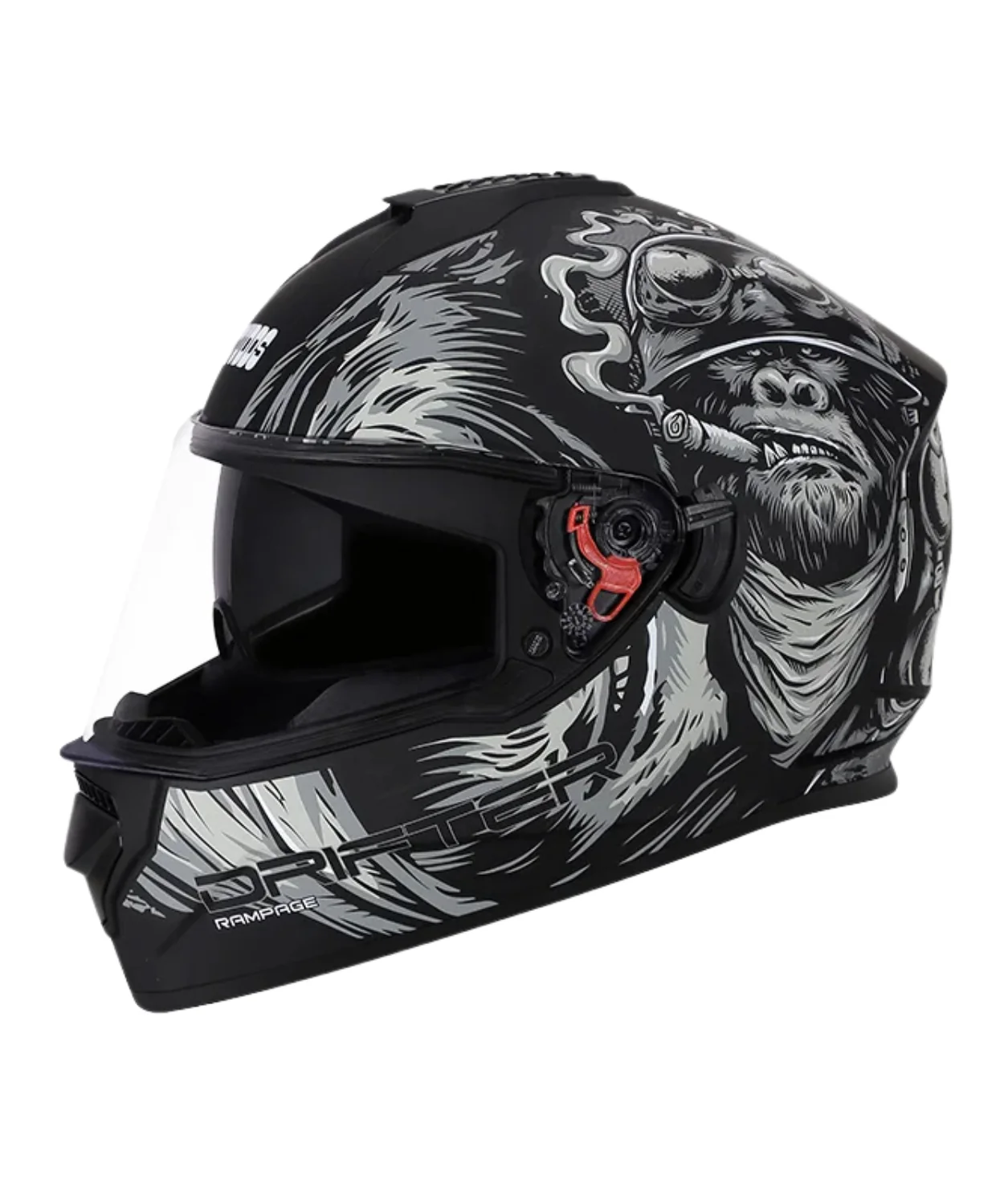Studds Drifter D3 Rampage Decor Graphics Helmet - Matt Black Grey N4 - Image 3