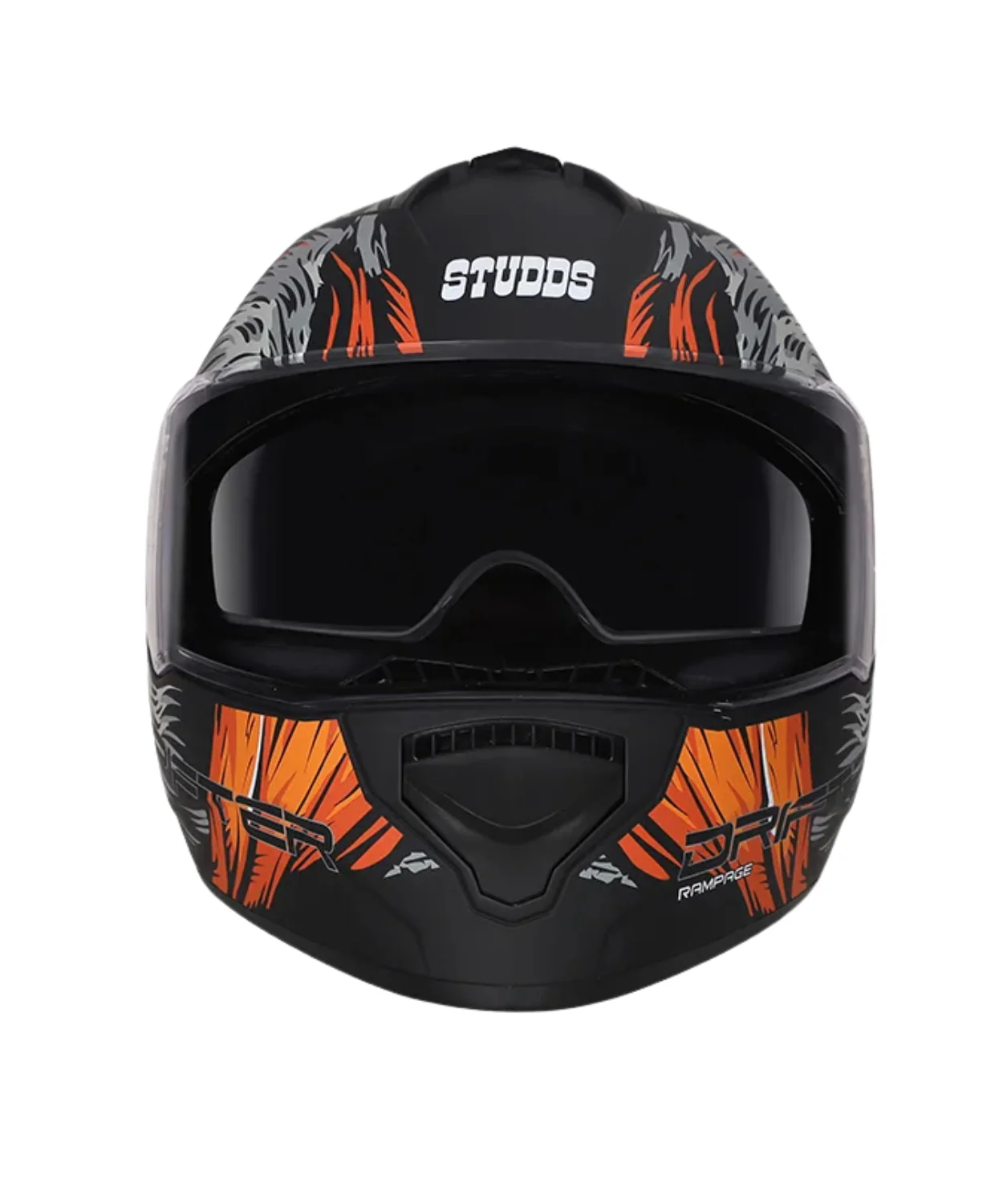 Studds Drifter D3 Rampage Decor Graphics Helmet - Matt Black Orange N10 - Image 4