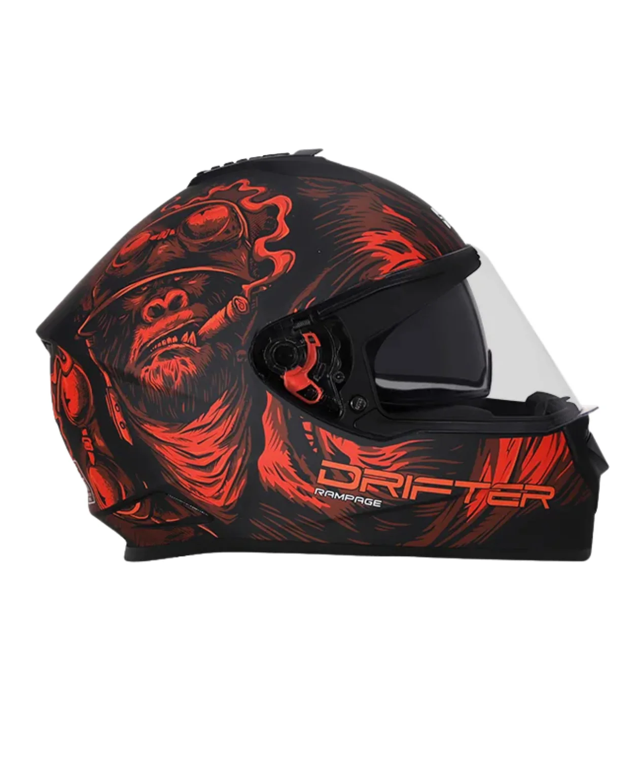 Studds Drifter D3 Rampage Decor Graphics Helmet - Matt Black Red N2 - Image 2
