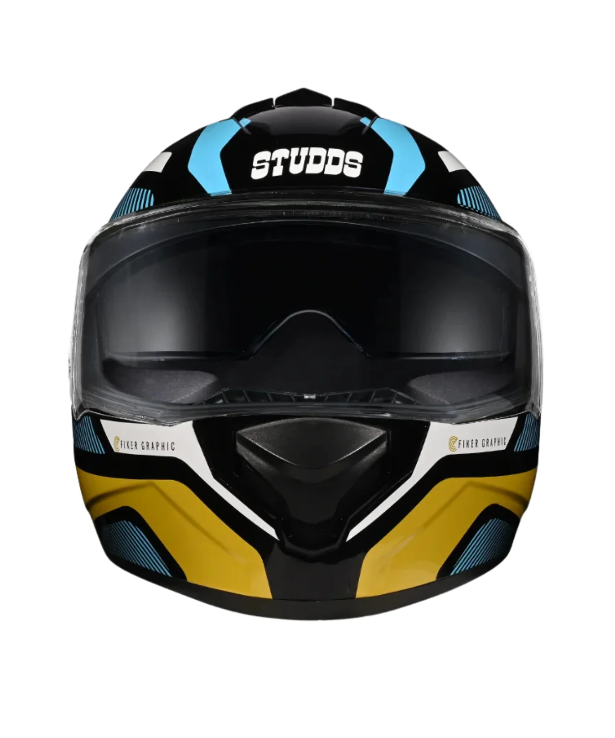 Studds Drifter D5 Fiker Decor Graphics Helmet - Gloss Black Golden N12 - Image 4