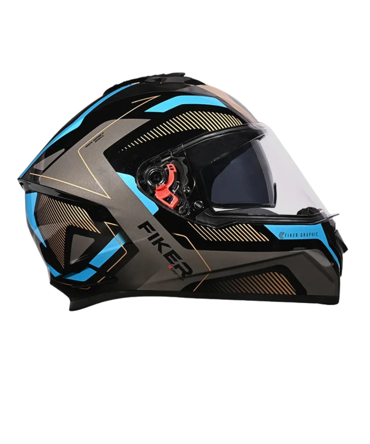 Studds Drifter D5 Fiker Decor Graphics Helmet - Gloss Black Grey N4 - Image 2