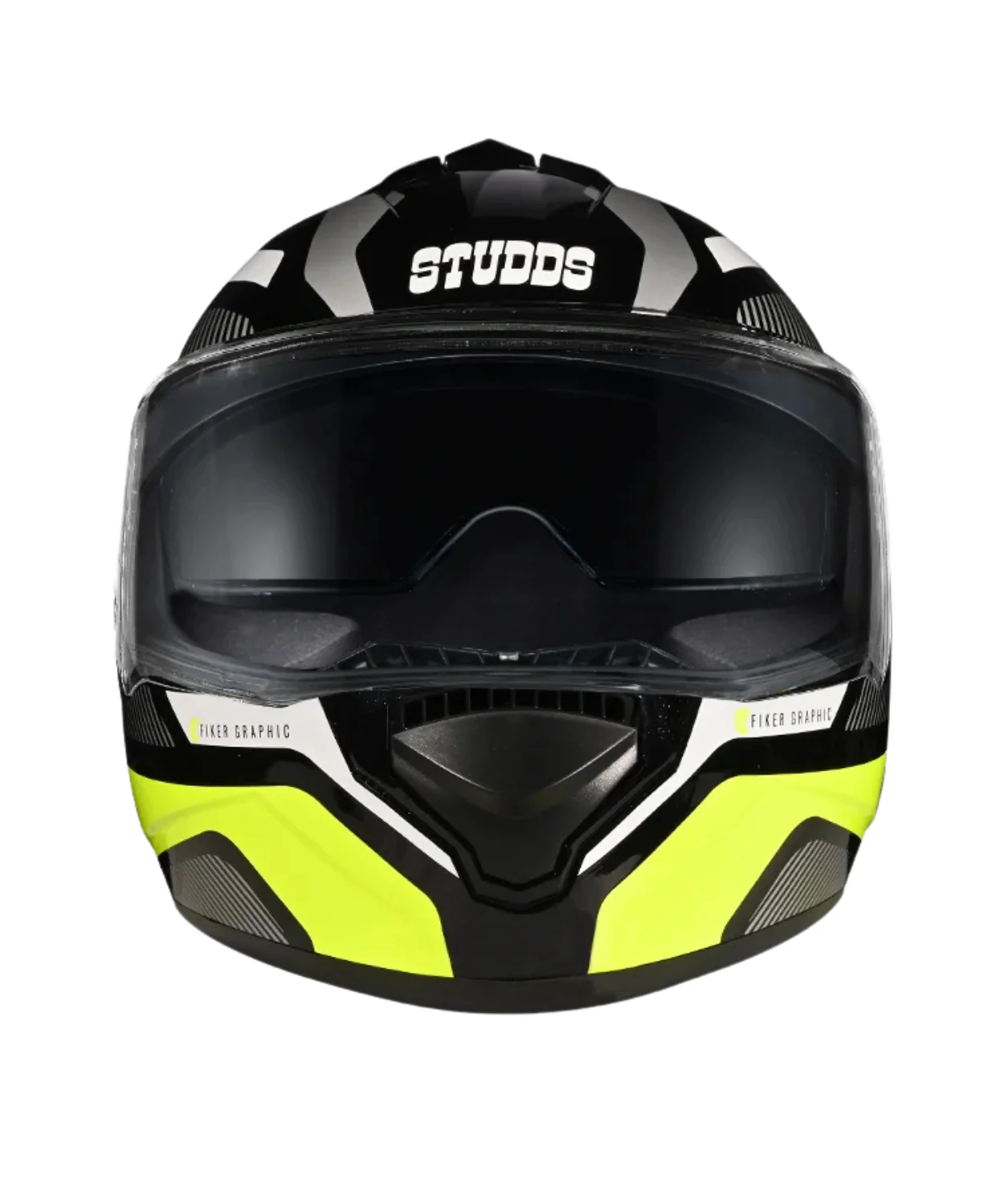 Studds Drifter D5 Fiker Decor Graphics Helmet - Gloss Black Yellow N5 - Image 4