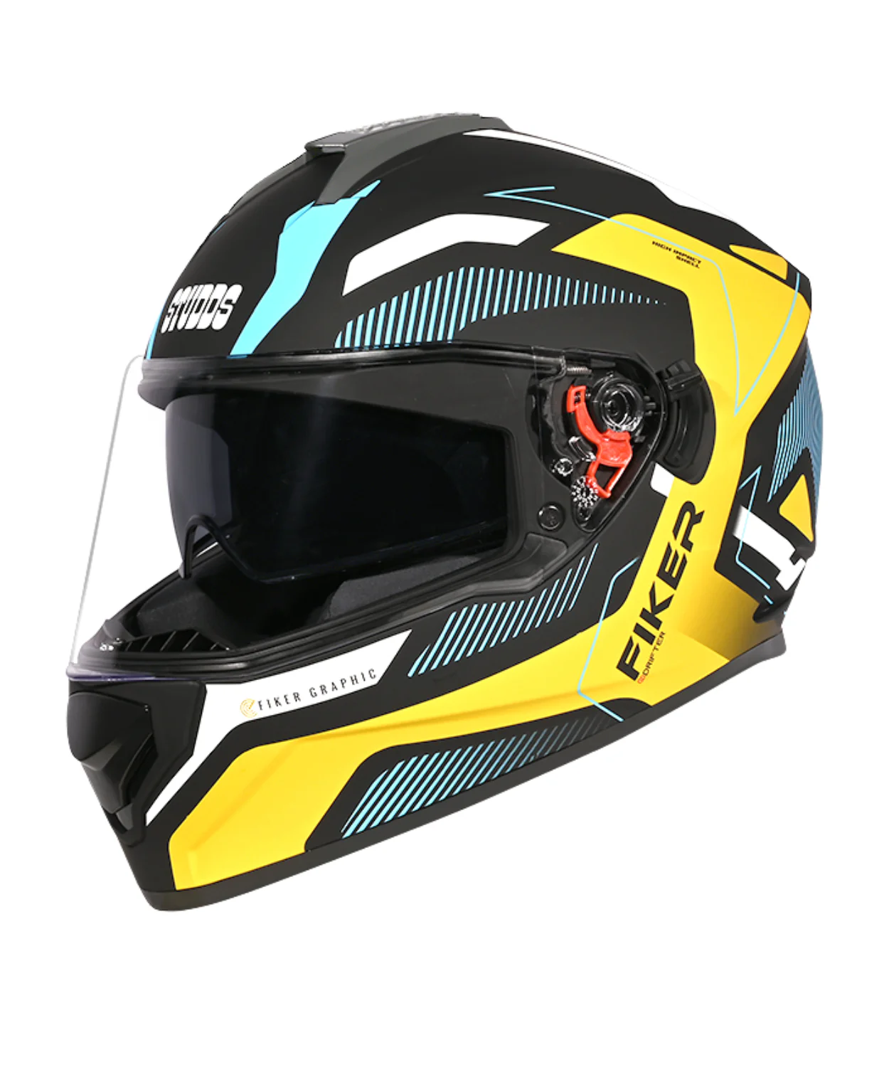 Studds Drifter D5 Fiker Decor Graphics Helmet - Matt Black Golden N12 - Image 3