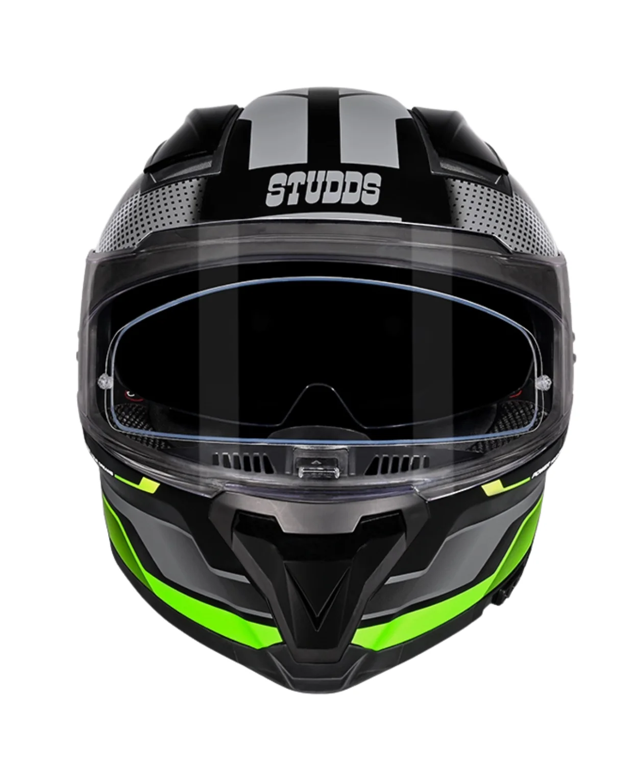 Studds Helios D1 Asphalt Decor Graphics Helmet - Gloss Black Green N3 - Image 4