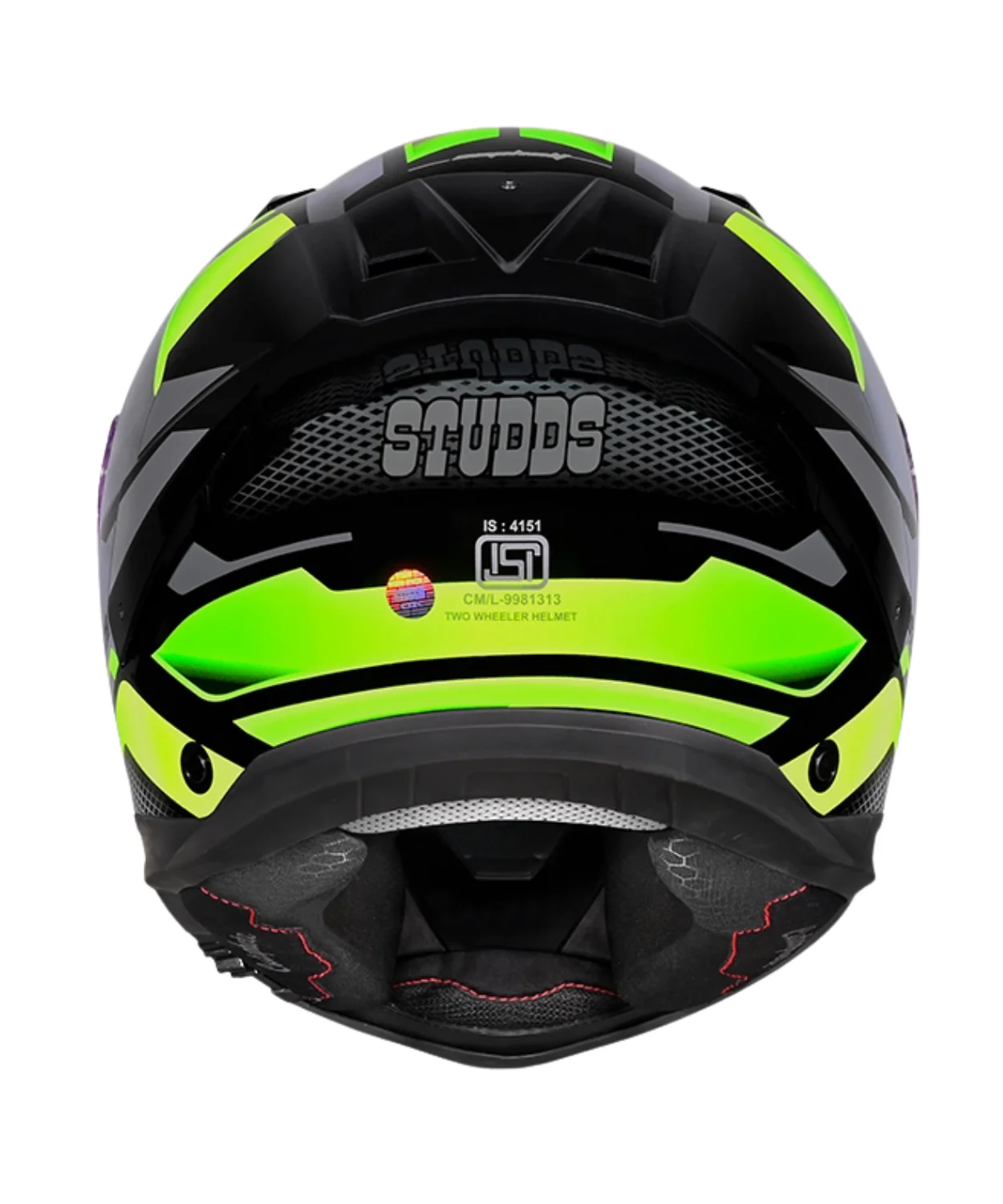 Studds Helios D1 Asphalt Decor Graphics Helmet - Gloss Black Green N3 - Image 5