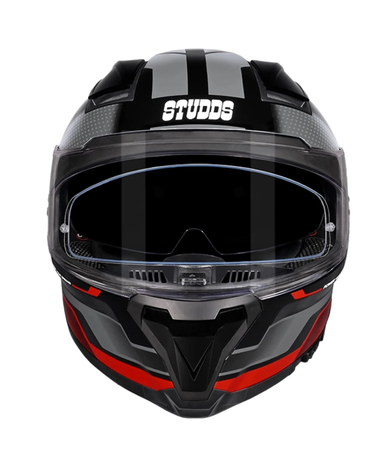 Studds Helios D1 Asphalt Decor Graphics Helmet - Gloss Black Grey Red N2 - Image 4