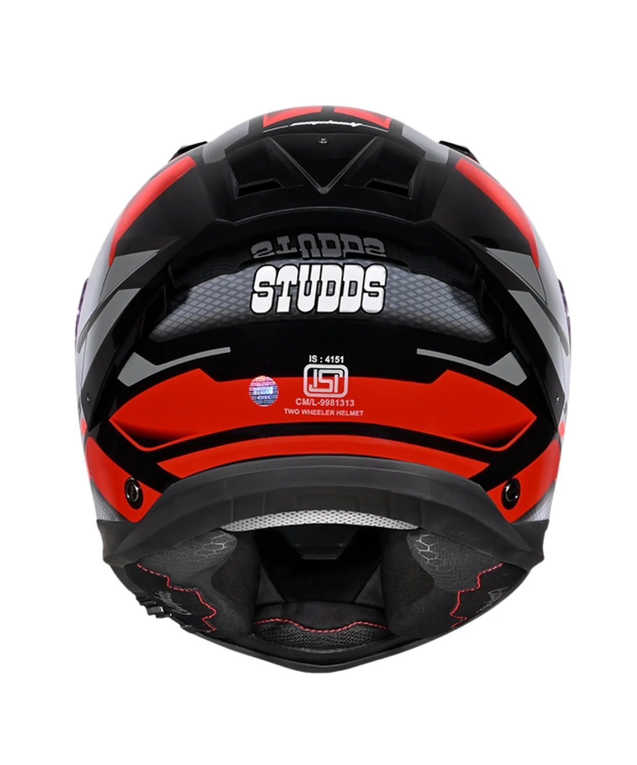 Studds Helios D1 Asphalt Decor Graphics Helmet - Gloss Black Grey Red N2 - Image 5