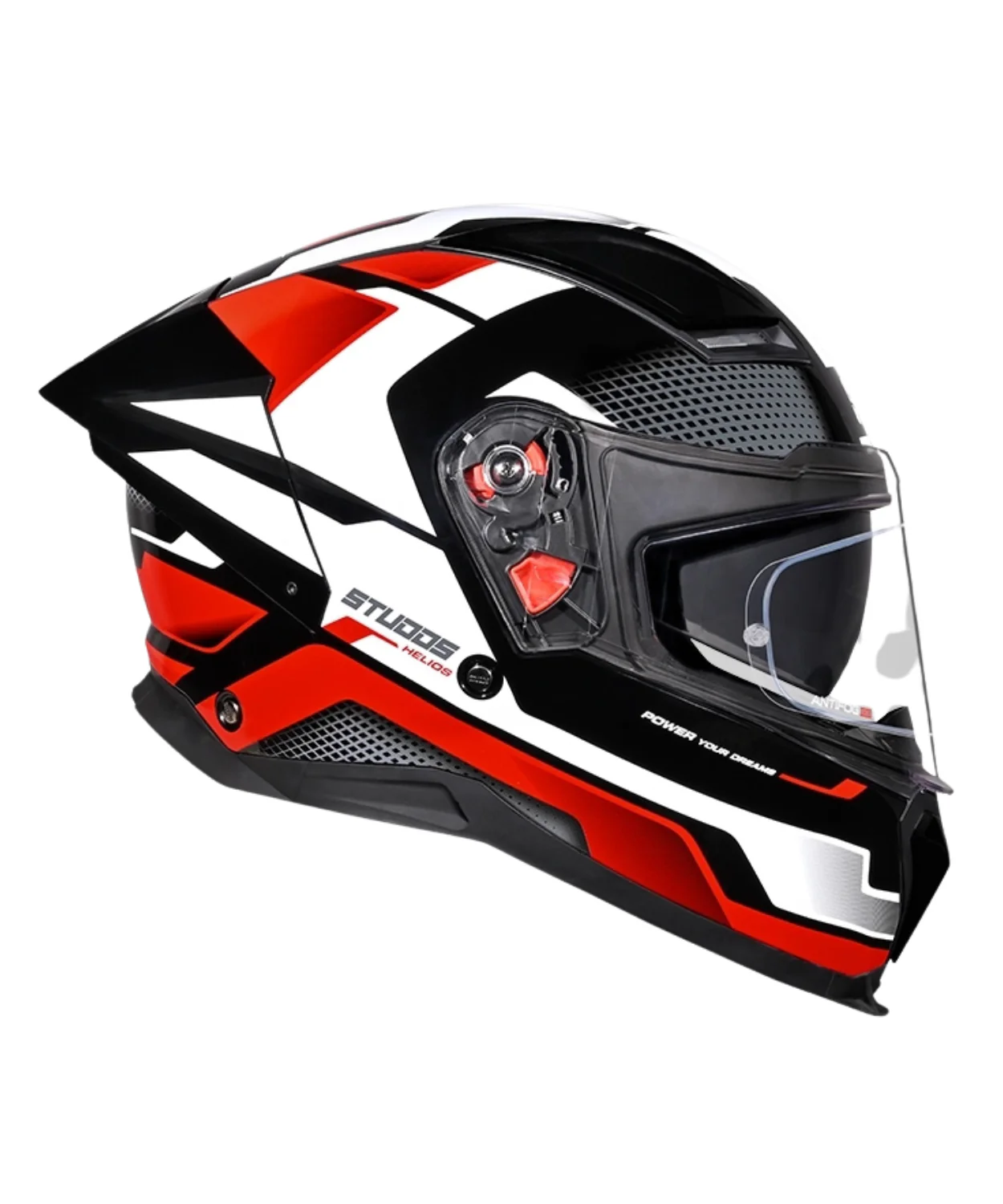 Studds Helios D1 Asphalt Decor Graphics Helmet - Gloss Black Red N2 - Image 2