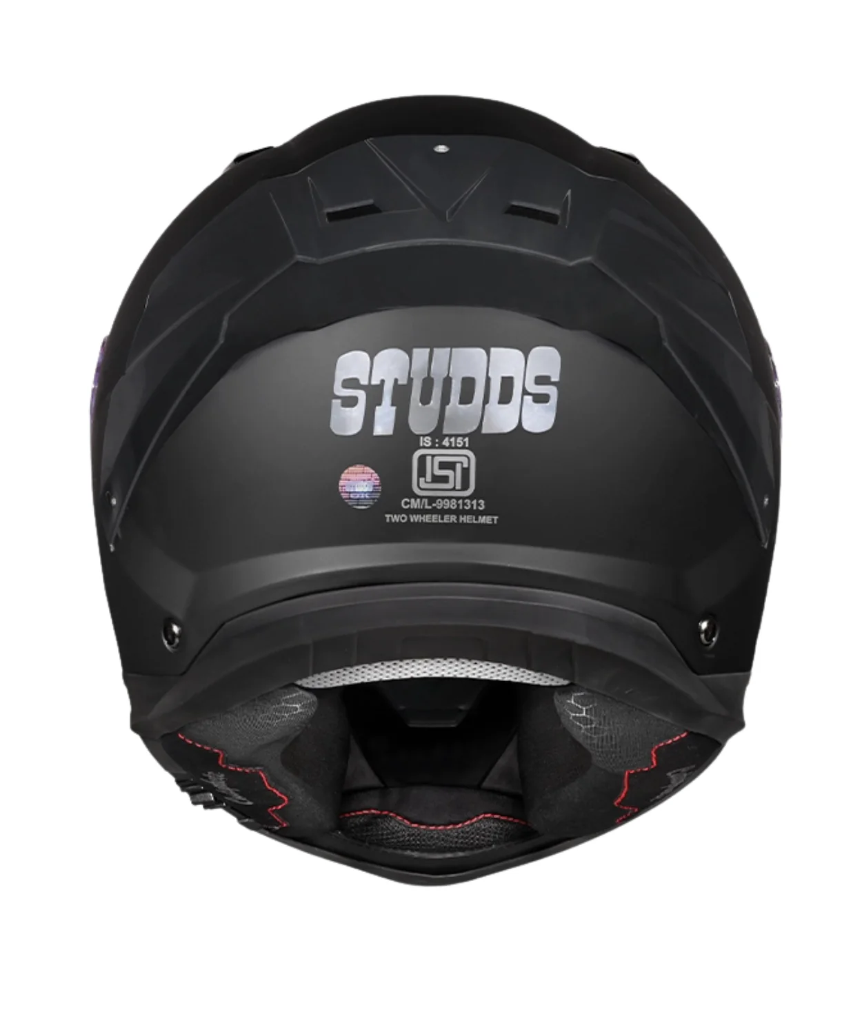 Studds Helios Solid Helmet - Matt Black - Image 5