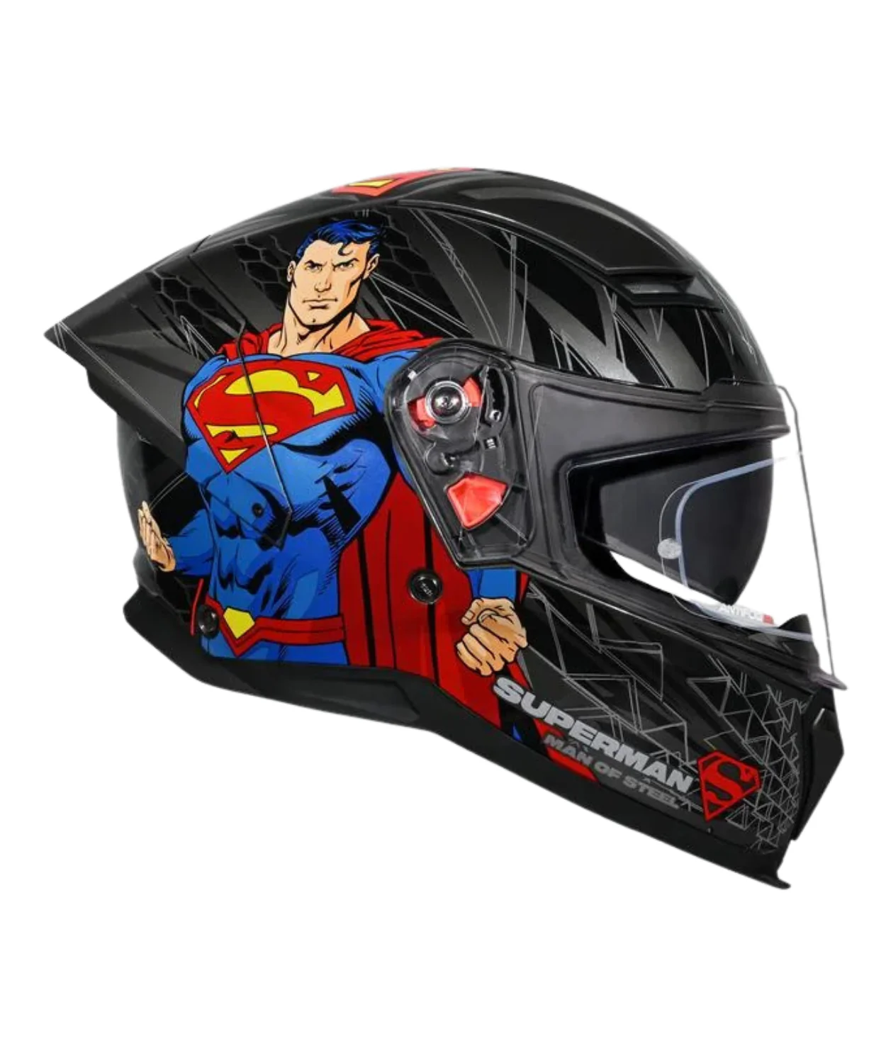 Studds Helios Superman Edition Graphics Helmet - Gloss Grey Blue N1 - Image 2