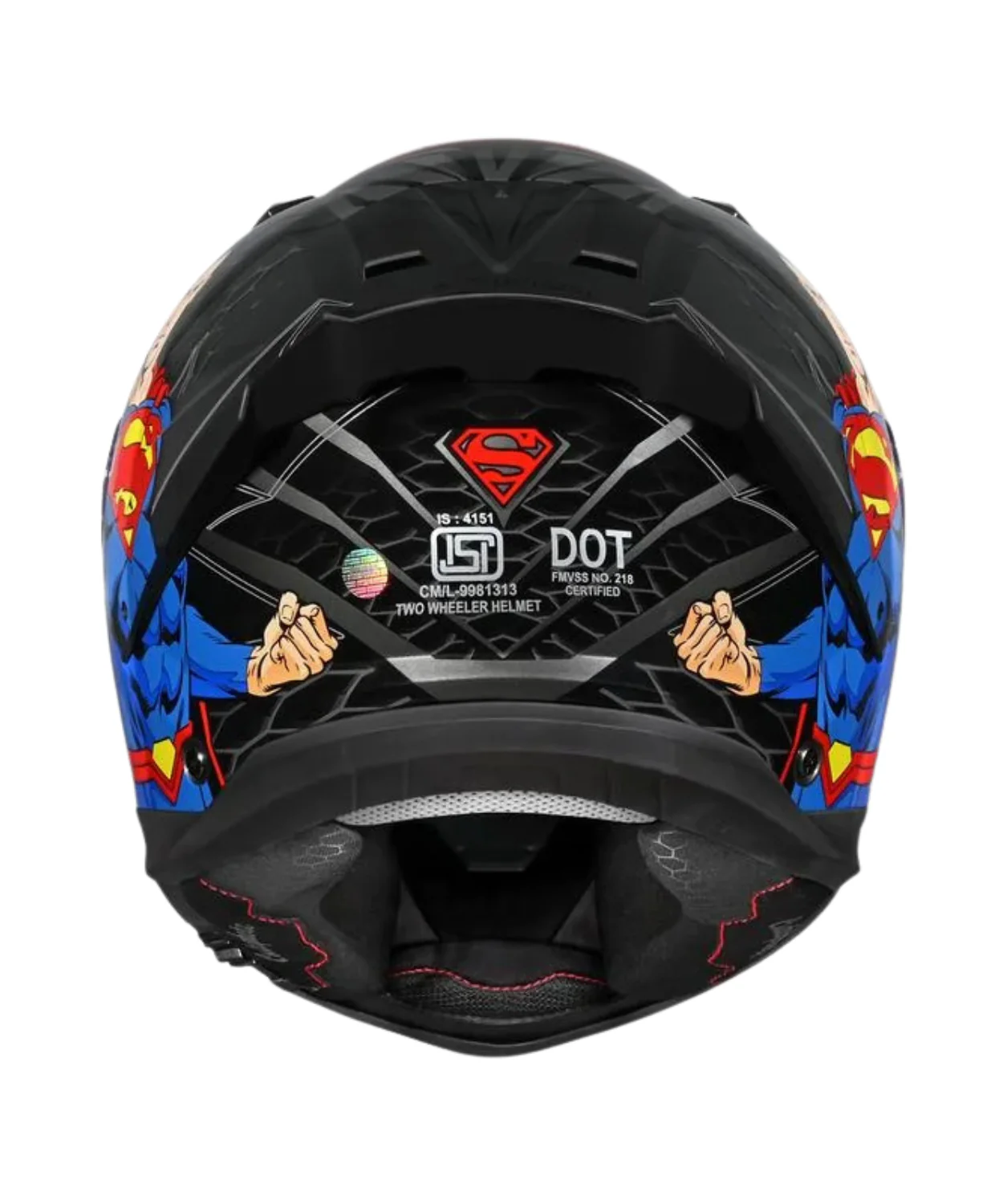 Studds Helios Superman Edition Graphics Helmet - Gloss Grey Blue N1 - Image 5