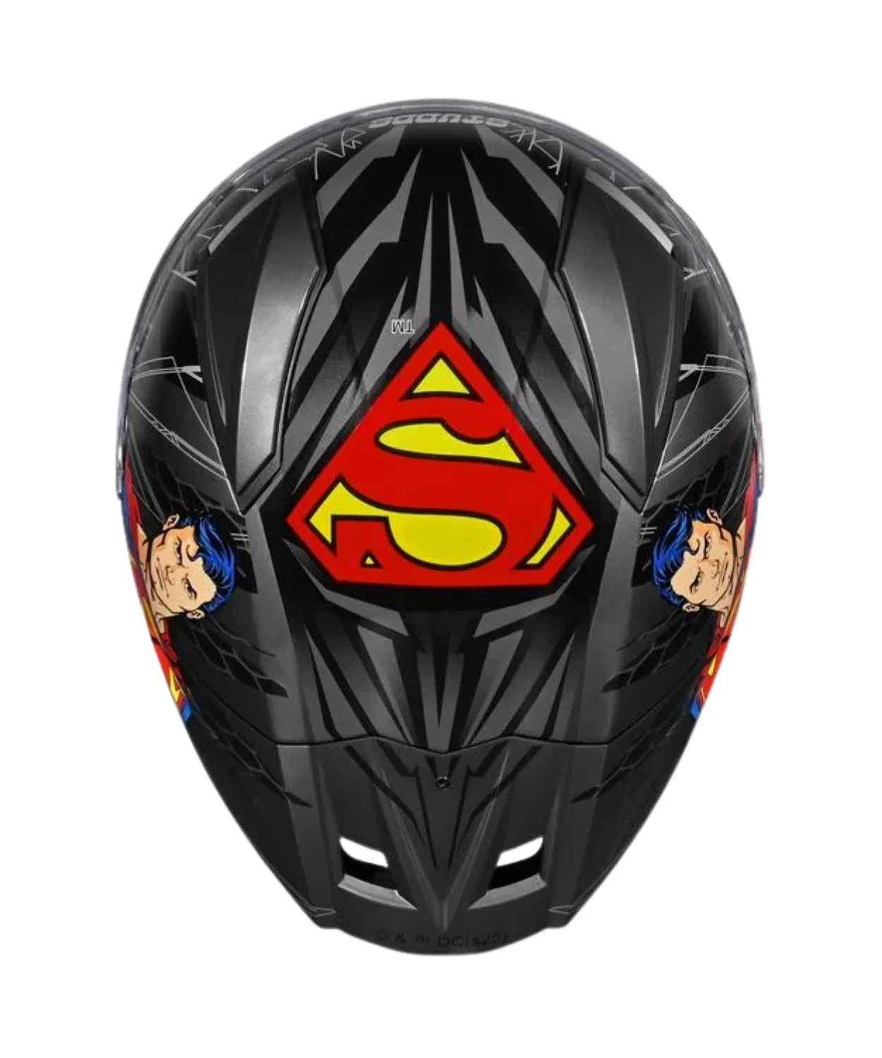 Studds Helios Superman Edition Graphics Helmet - Gloss Grey Blue N1 - Image 6