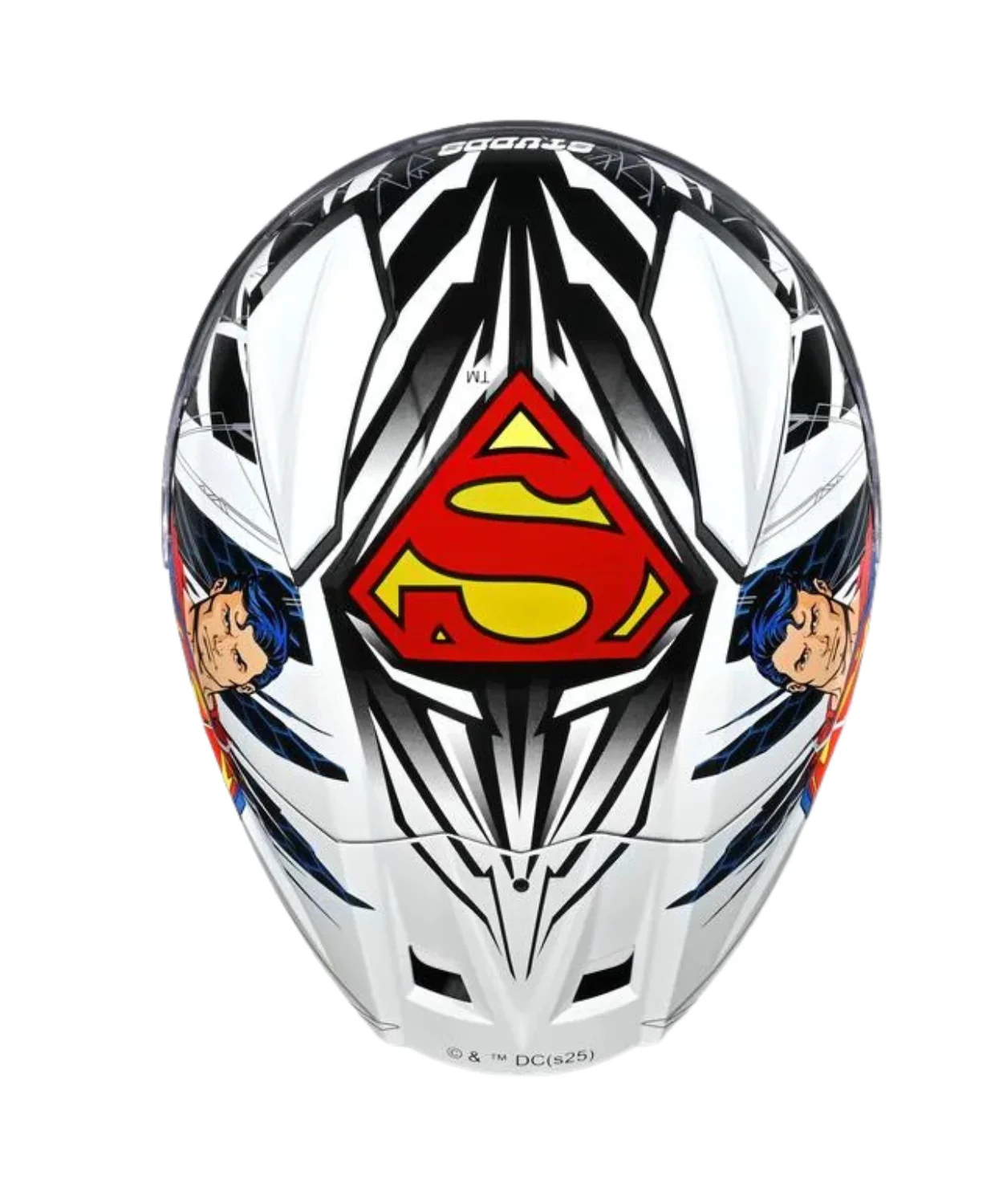 Studds Helios Superman Edition Graphics Helmet - Gloss White Blue N1 - Image 6