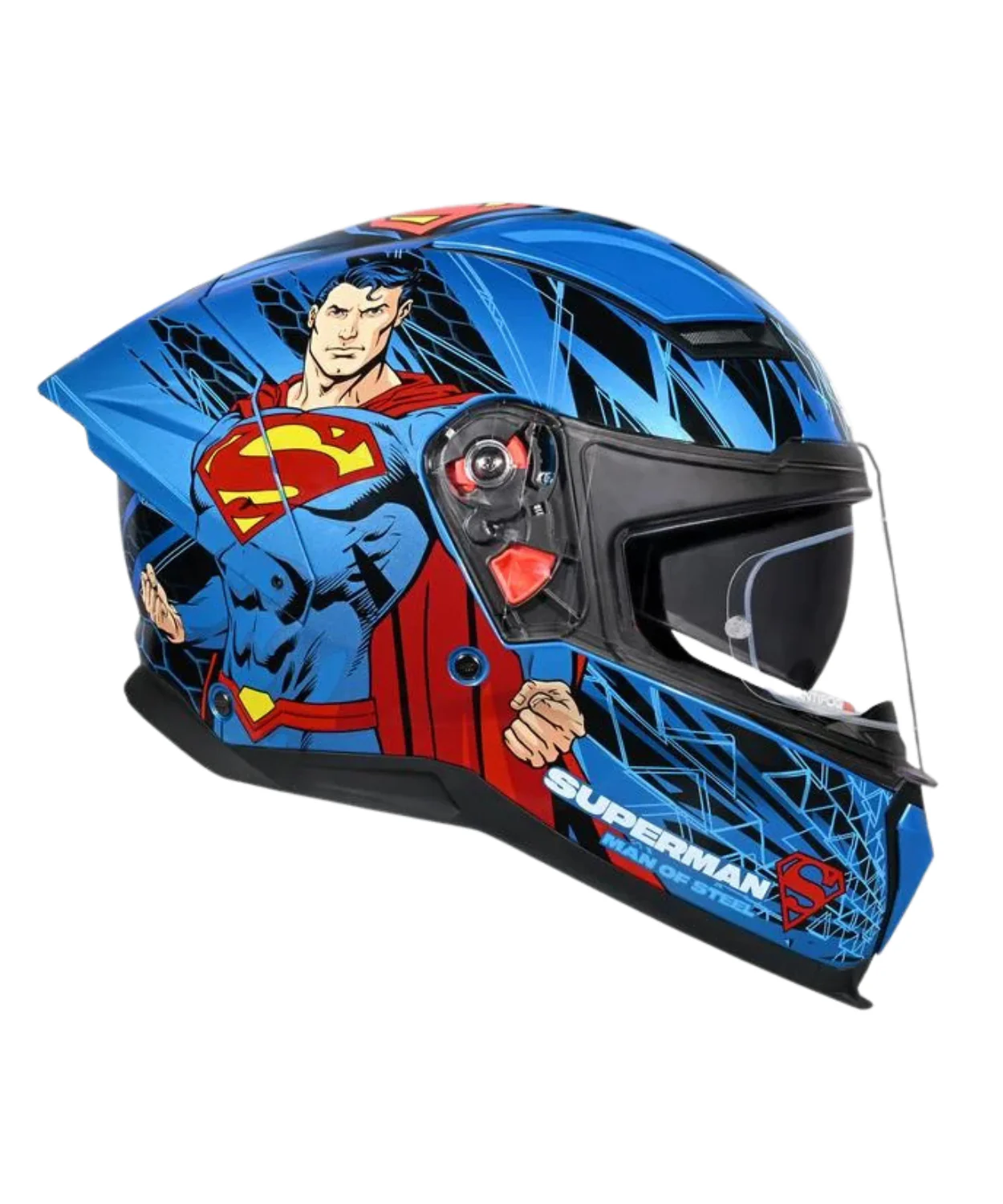 Studds Helios Superman Edition Graphics Helmet - Gloss Blue N1 - Image 2