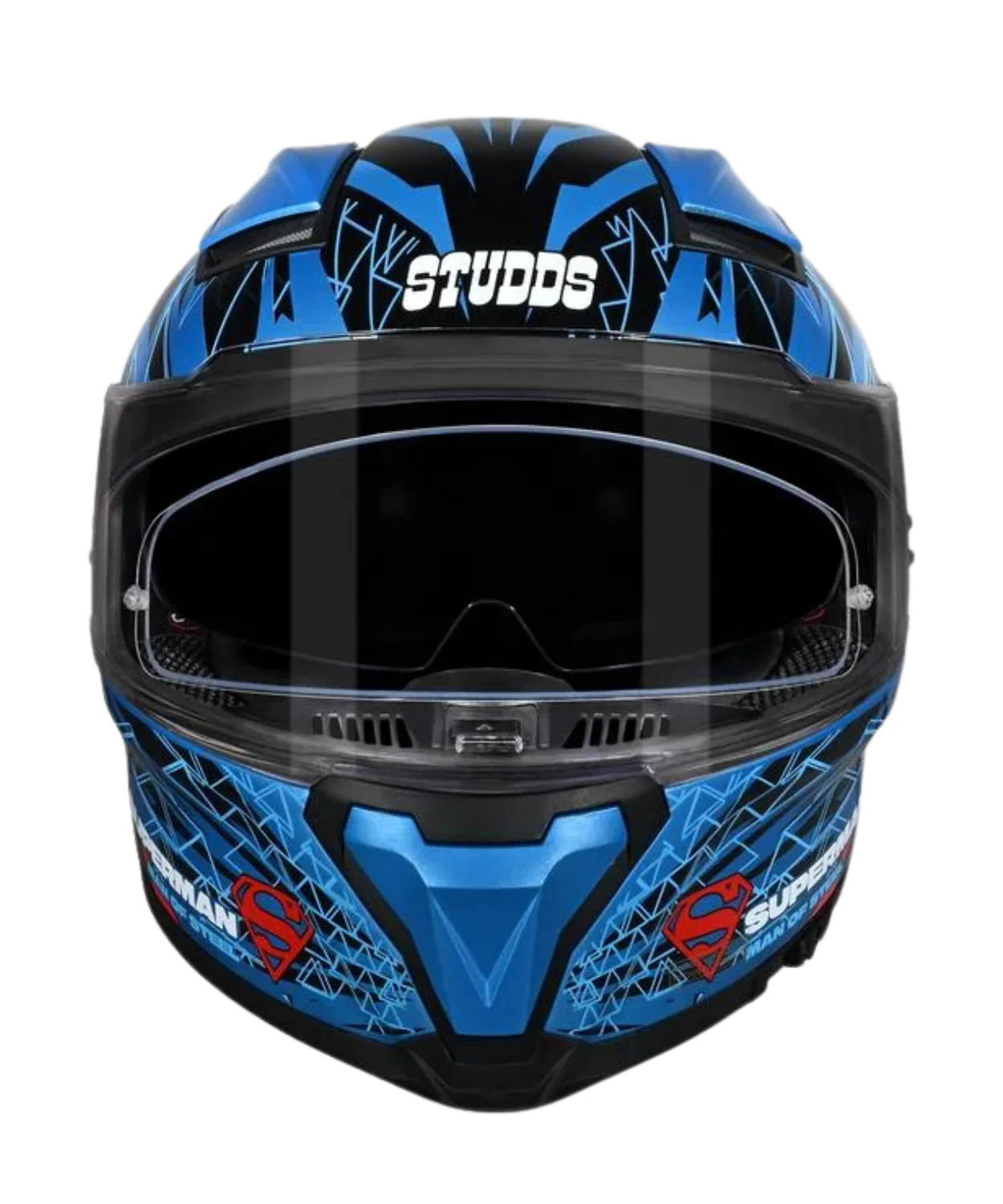 Studds Helios Superman Edition Graphics Helmet - Gloss Blue N1 - Image 3