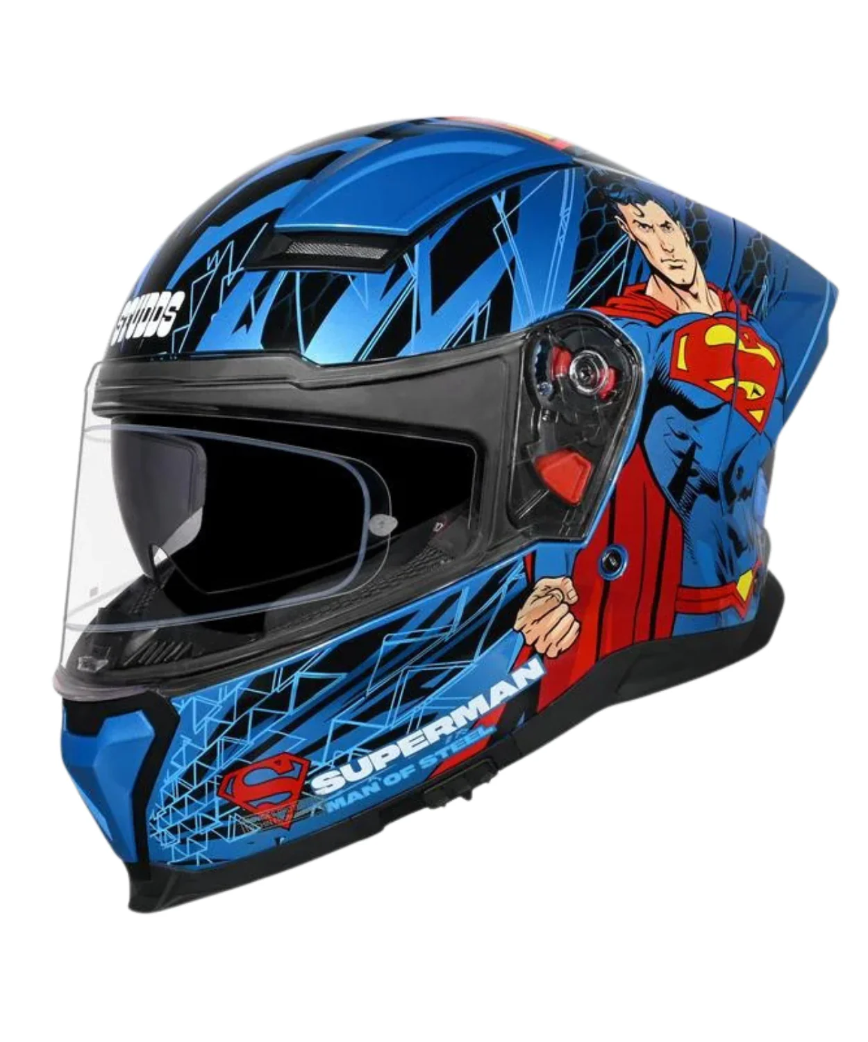 Studds Helios Superman Edition Graphics Helmet - Gloss Blue N1 - Image 4
