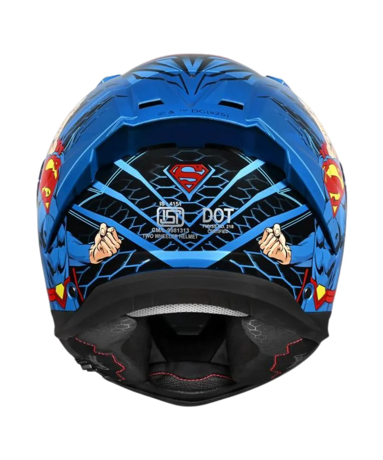 Studds Helios Superman Edition Graphics Helmet - Gloss Blue N1 - Image 5