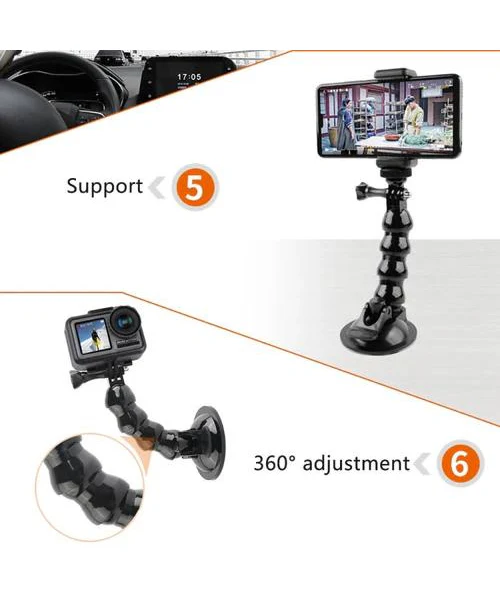 Suction Cup Flex Jaw Mount for Go Pro and Mobile - Image 7
