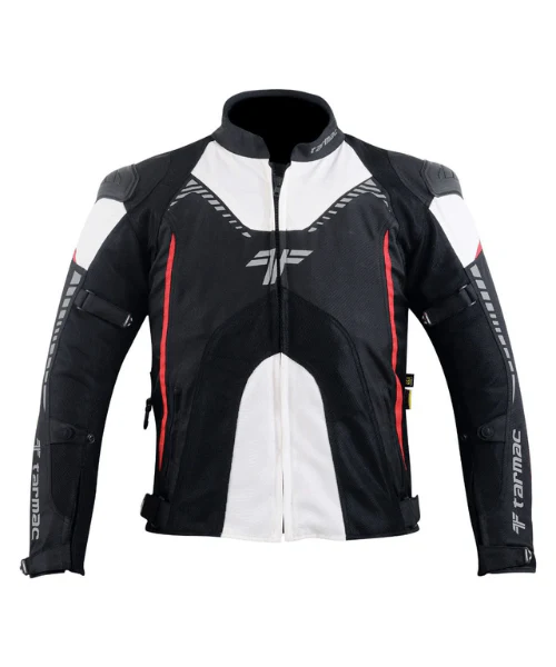 Tarmac Corsa Riding Jacket with Level 2 SAFE TECH protectors - Black White Red - Image 2