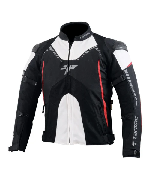 Tarmac Corsa Riding Jacket with Level 2 SAFE TECH protectors - Black White Red - Image 5