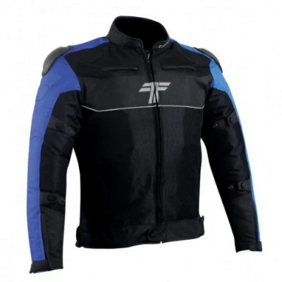 Tarmac One III Level 2 Riding Jacket with Safe Tech Chest Protectors - Black Blue - Image 2