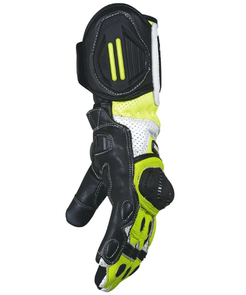 Tarmac Rapid Full Gauntlet Riding Gloves - Black White Fluo - Image 2