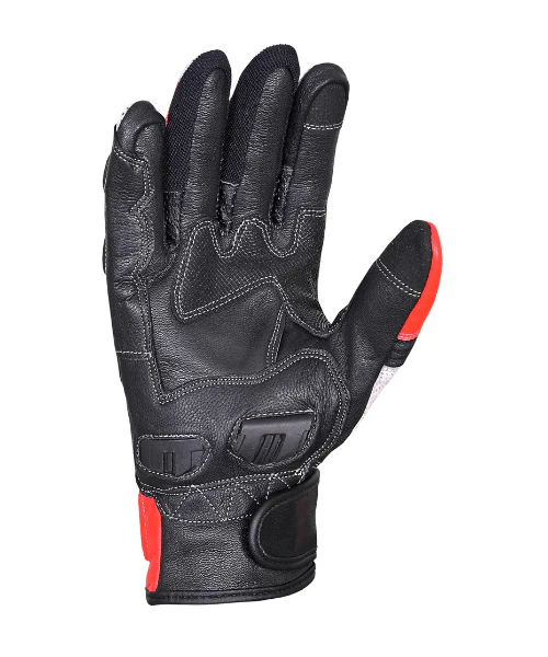 Tarmac Swift Motorcycle Riding Gloves - Black White Red - Image 3