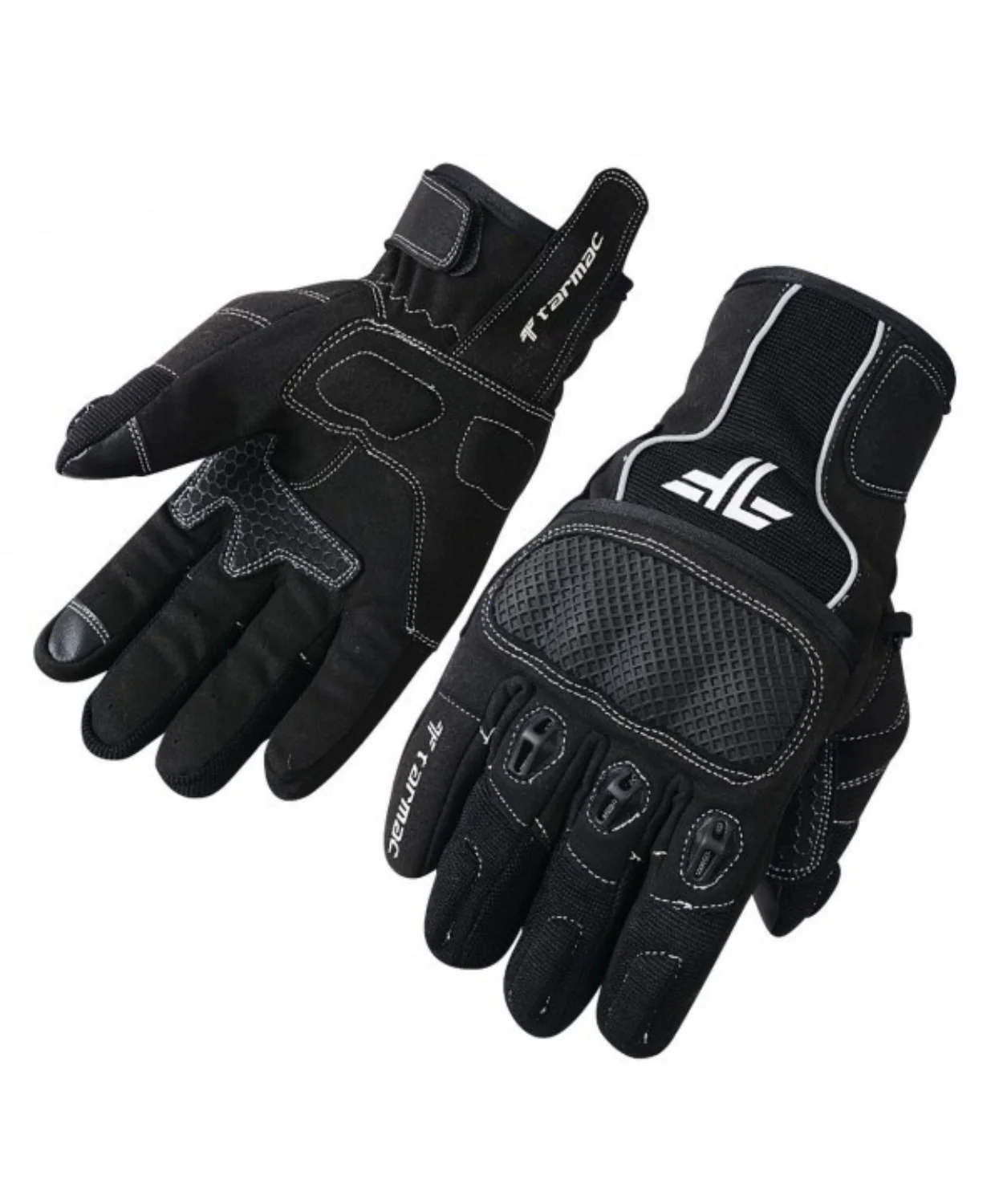 Tarmac Tex II Riding Gloves with Palm Sliders - Black - Image 2