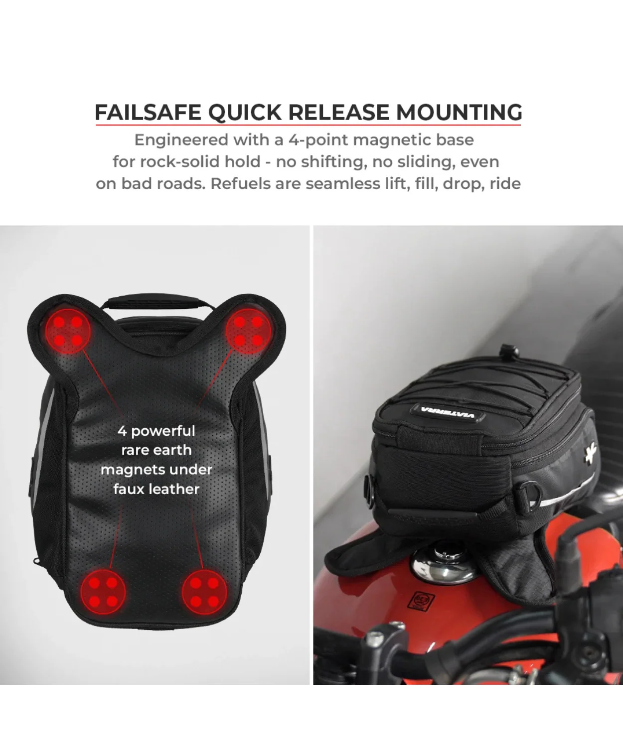 Viaterra Ace Magnetic Tank Bag - Black - Image 10