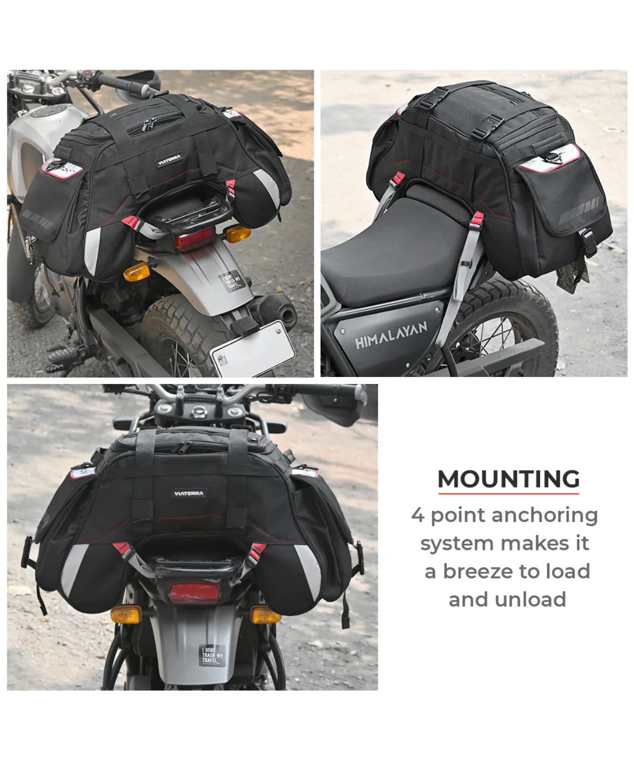 Viaterra Claw Mini Univarsal Non Waterproof Motorcycle Tailbag - Black - Image 4