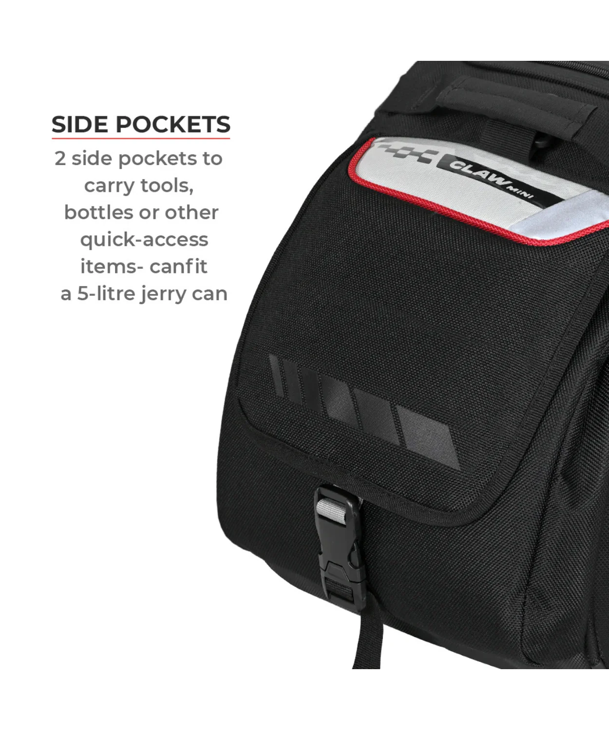 Viaterra Claw Mini Univarsal Non Waterproof Motorcycle Tailbag - Black - Image 8