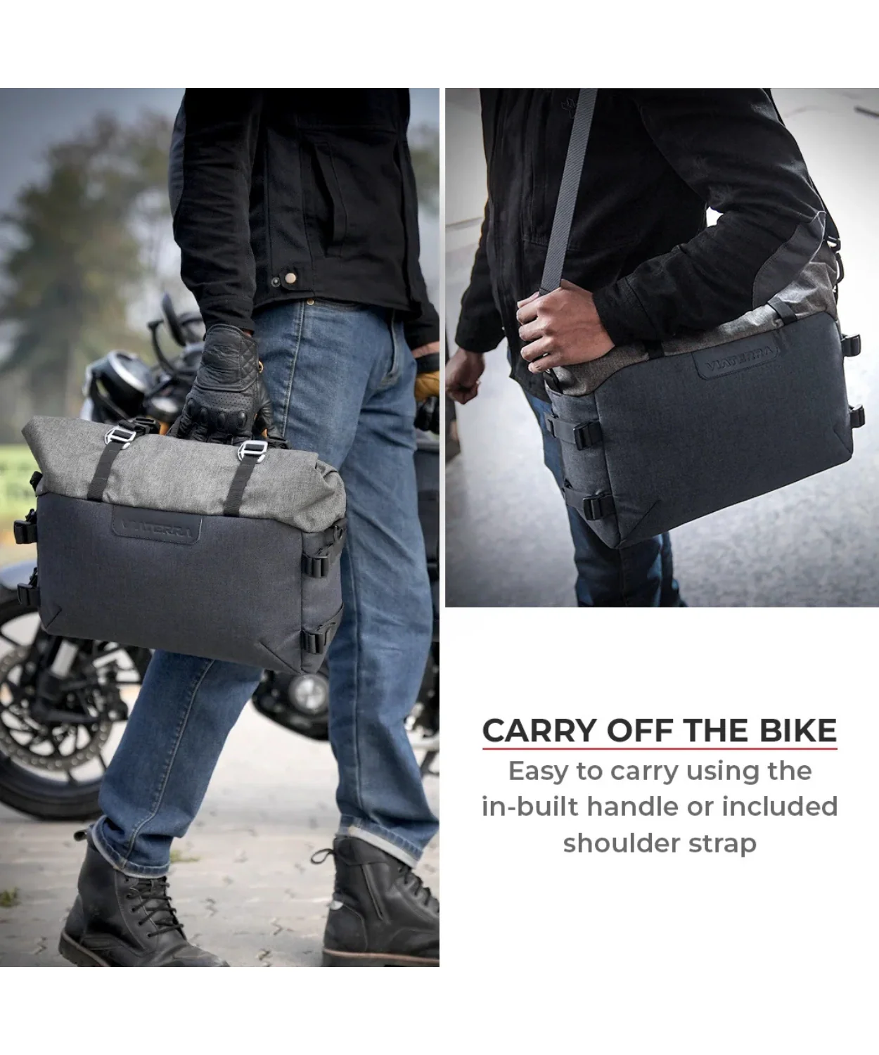 Viaterra DownTown 19L Saddle Bags without Saddle Rack for Triumph Speed 400 - Image 4