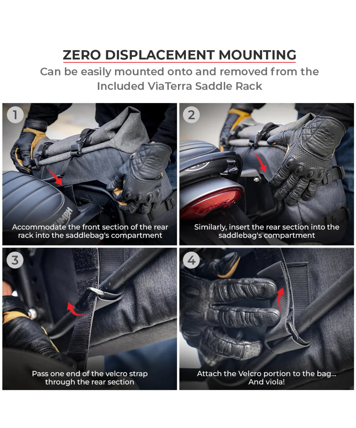 Viaterra DownTown 19L Saddle Bags without Saddle Rack for Triumph Speed 400 - Image 7