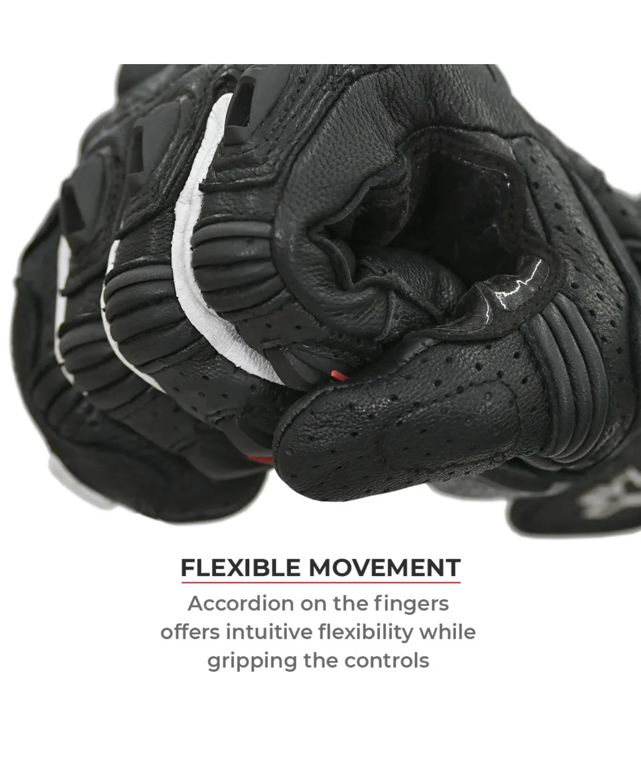 Viaterra Shifter Short Motorcycle Riding Gloves - Black - Image 10