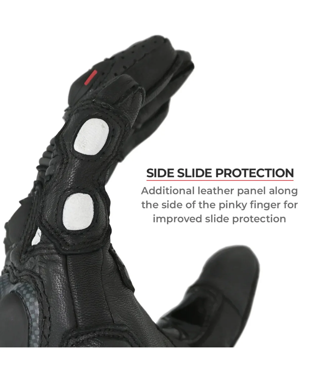 Viaterra Shifter Short Motorcycle Riding Gloves - Black - Image 5
