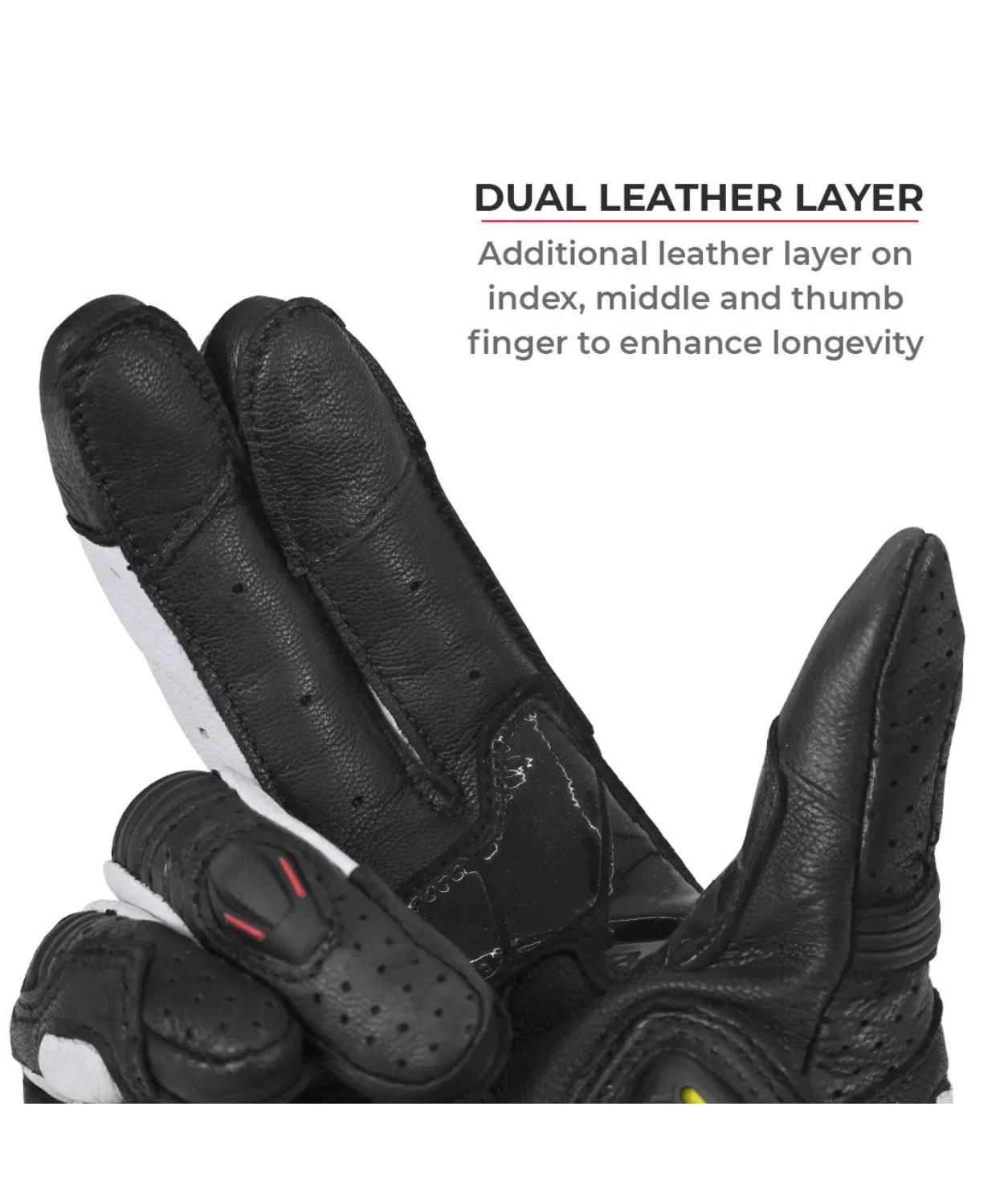 Viaterra Shifter Short Motorcycle Riding Gloves - Black - Image 6